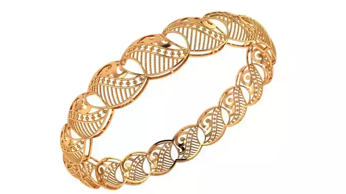 1368 Arabesque Pattern Gold Bangle 10gm