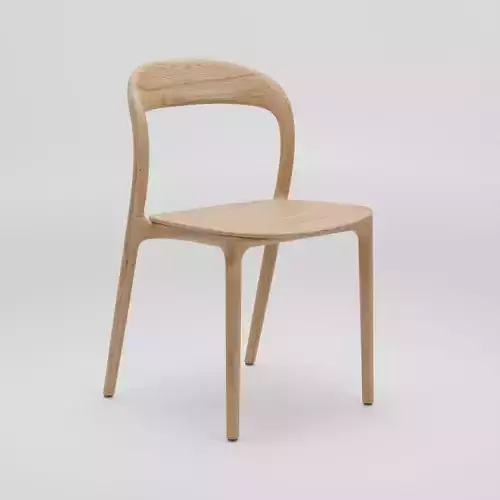 Wooden Dining Chair 3D Model Artisan Neva Light