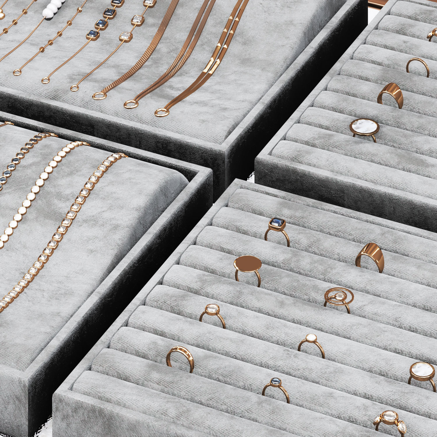 jewelry store showcase  jewellery showroom Low-poly 3D model_7