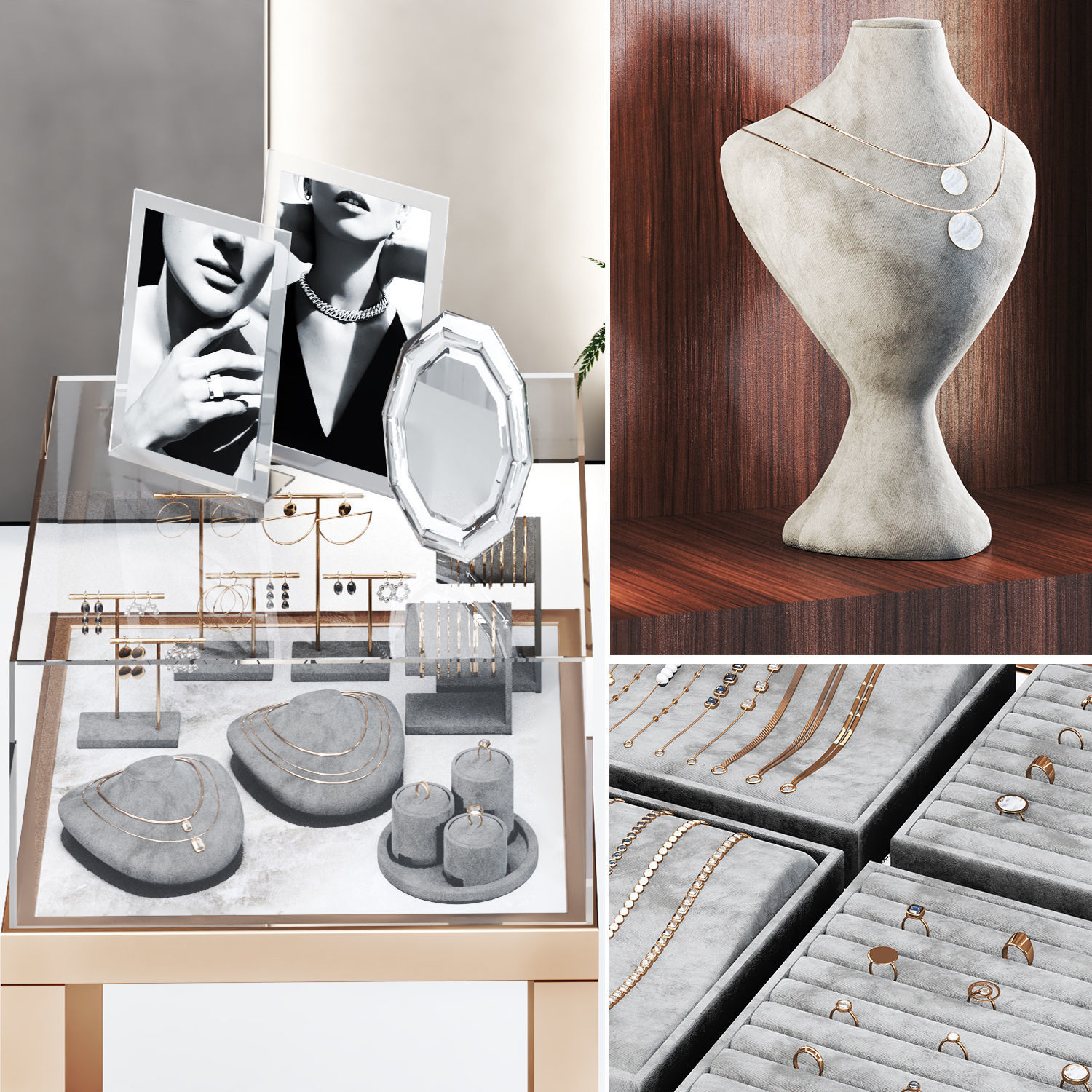 jewelry store showcase  jewellery showroom Low-poly 3D model_8
