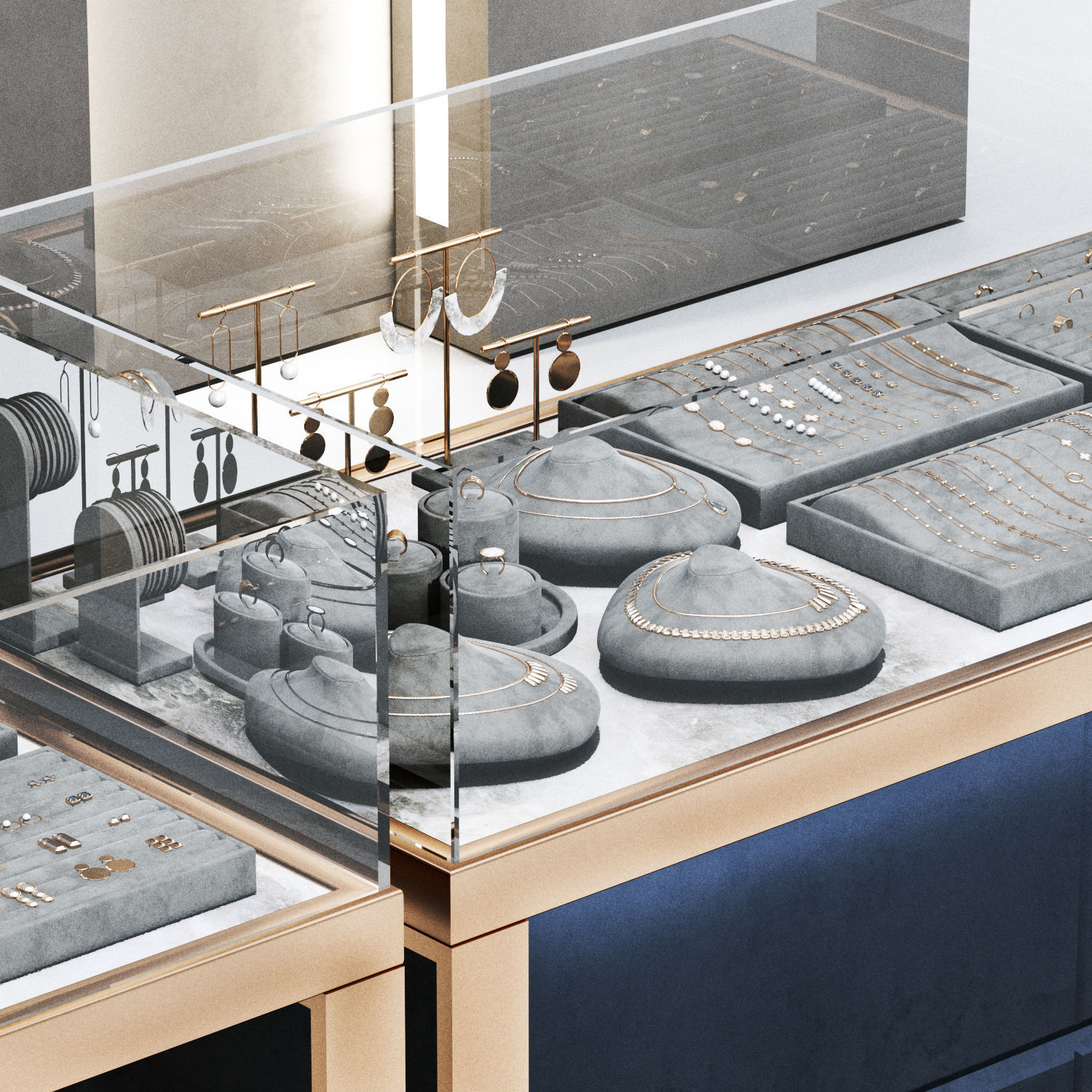 jewelry store showcase  jewellery showroom Low-poly 3D model_4