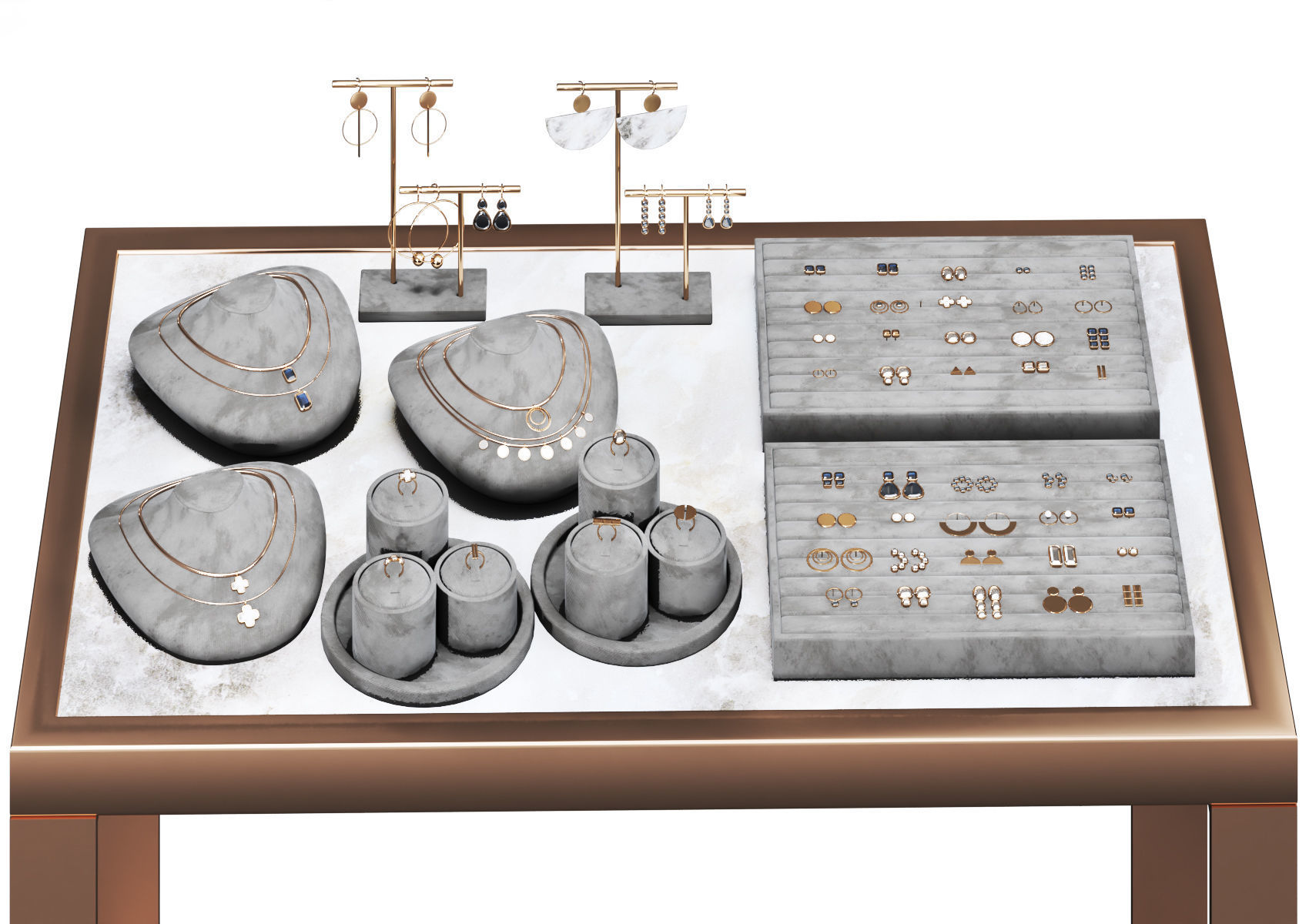 jewelry store showcase  jewellery showroom Low-poly 3D model_11