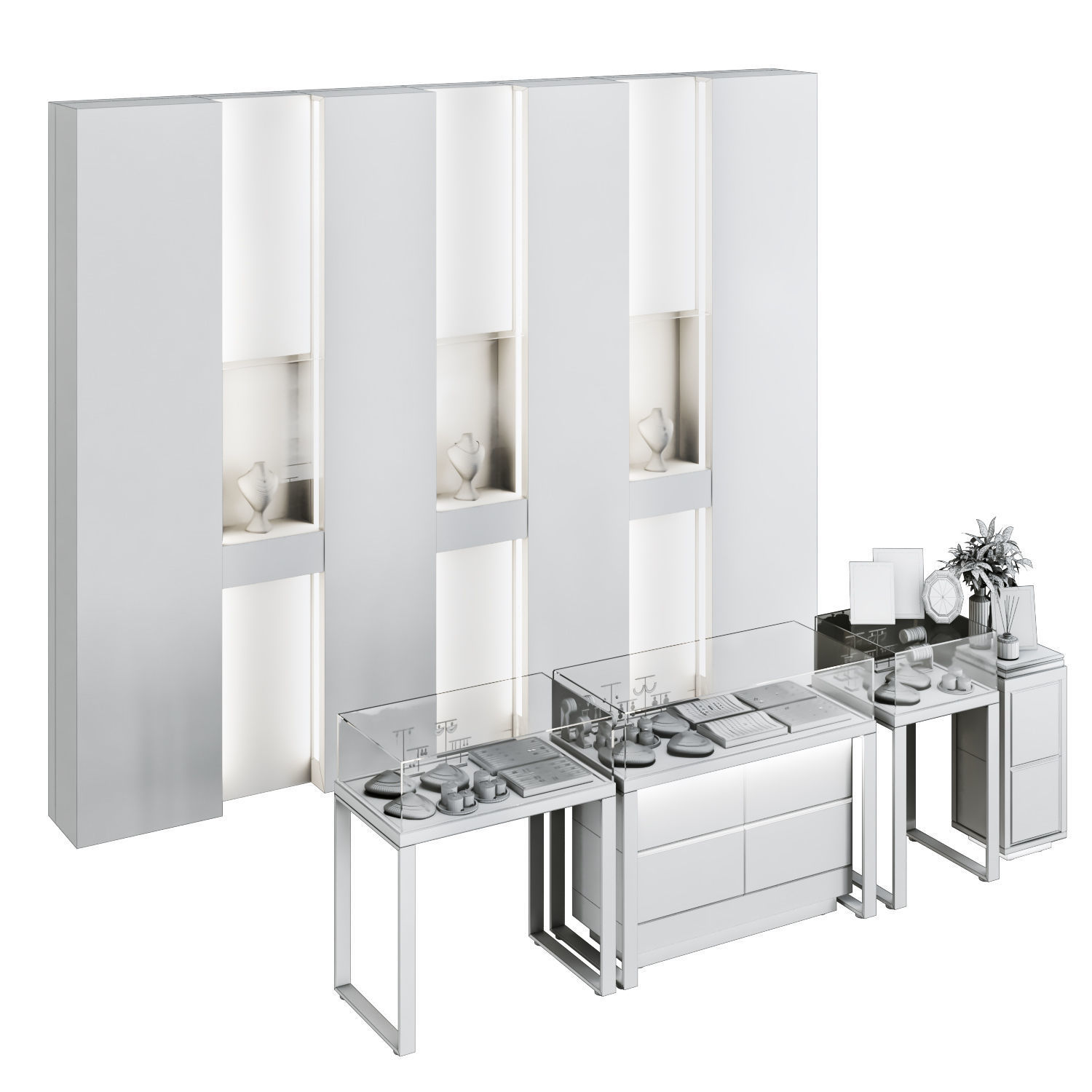 jewelry store showcase  jewellery showroom Low-poly 3D model_13