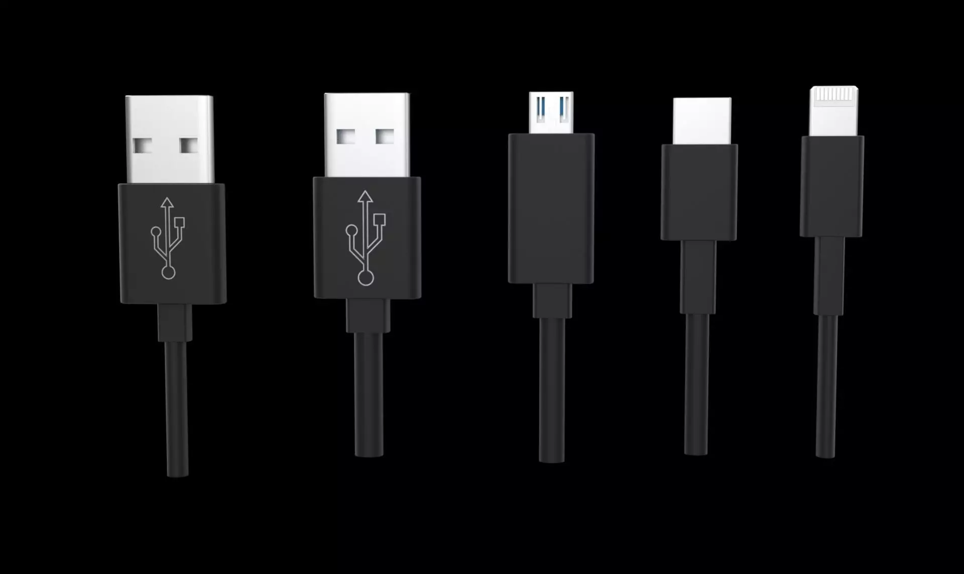 USB type Low-poly 3D model