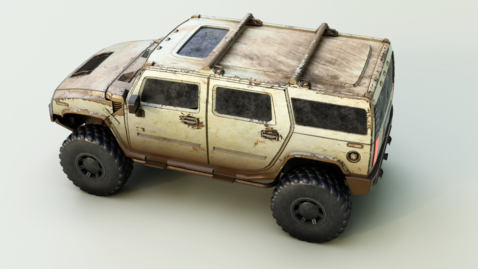 Hummer H2 Low-poly 3D model_2