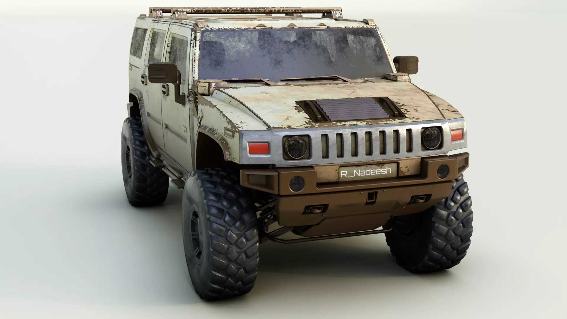 Hummer H2 Low-poly 3D model_0