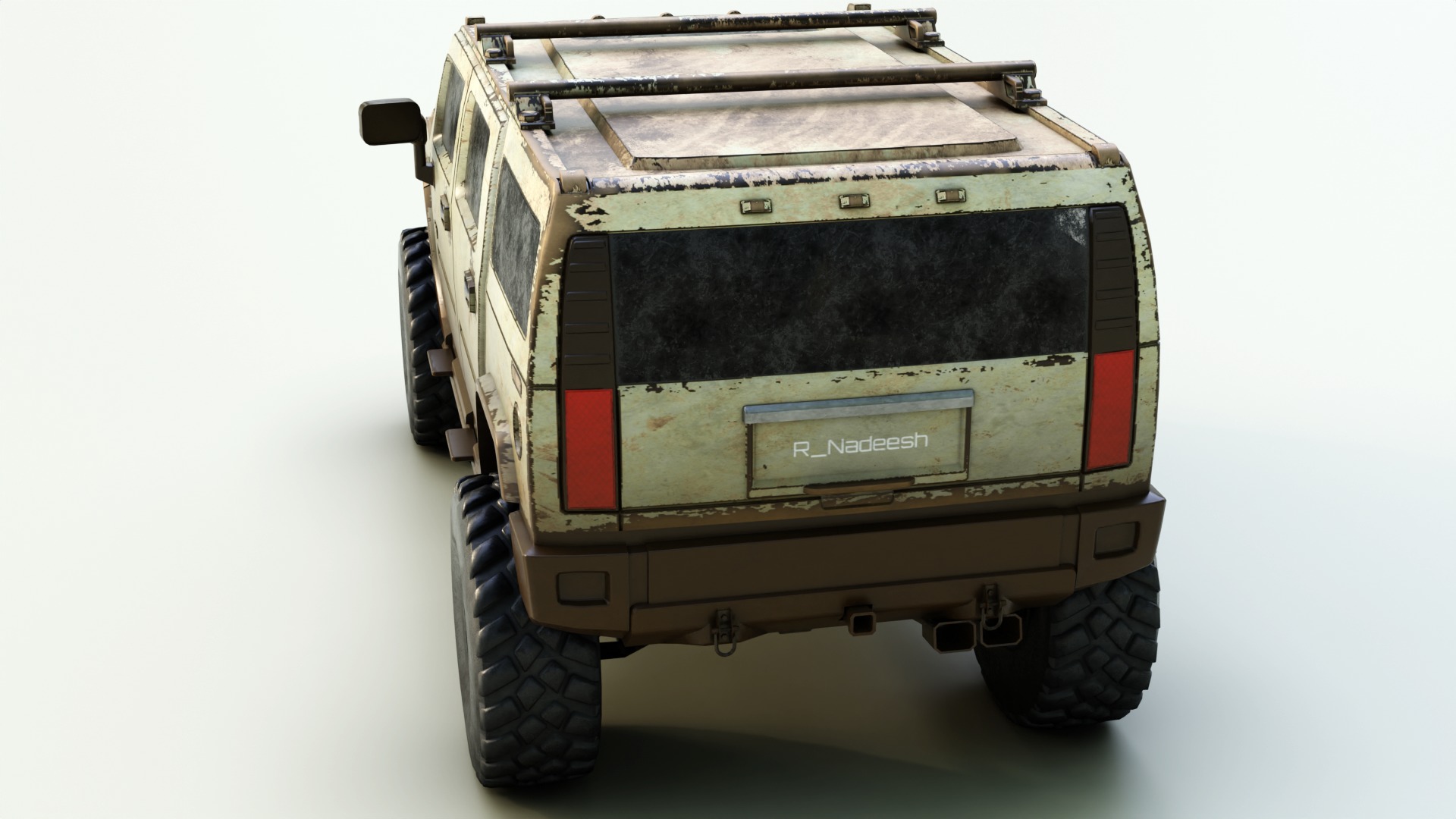 Hummer H2 Low-poly 3D model_1