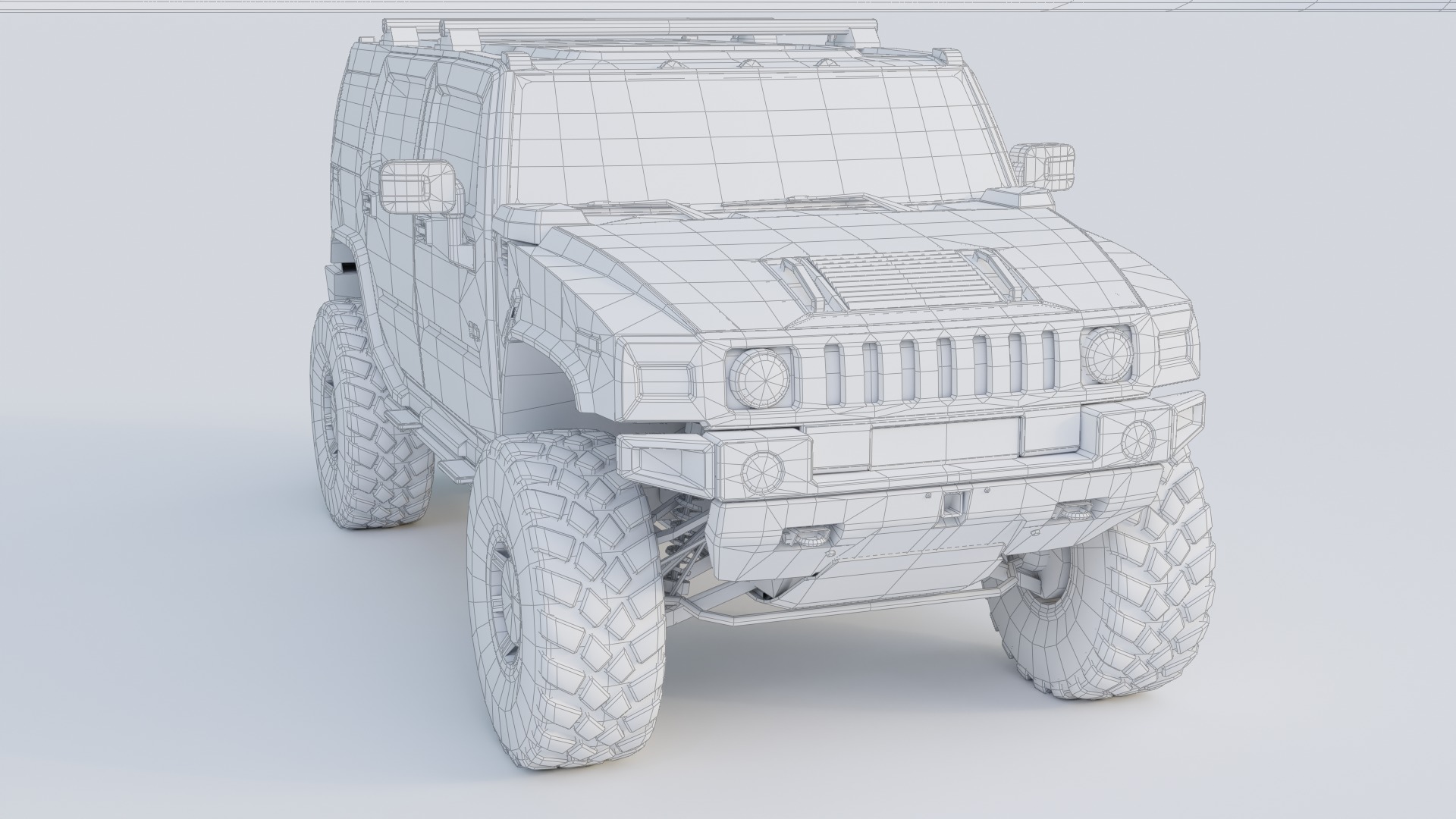 Hummer H2 Low-poly 3D model_3