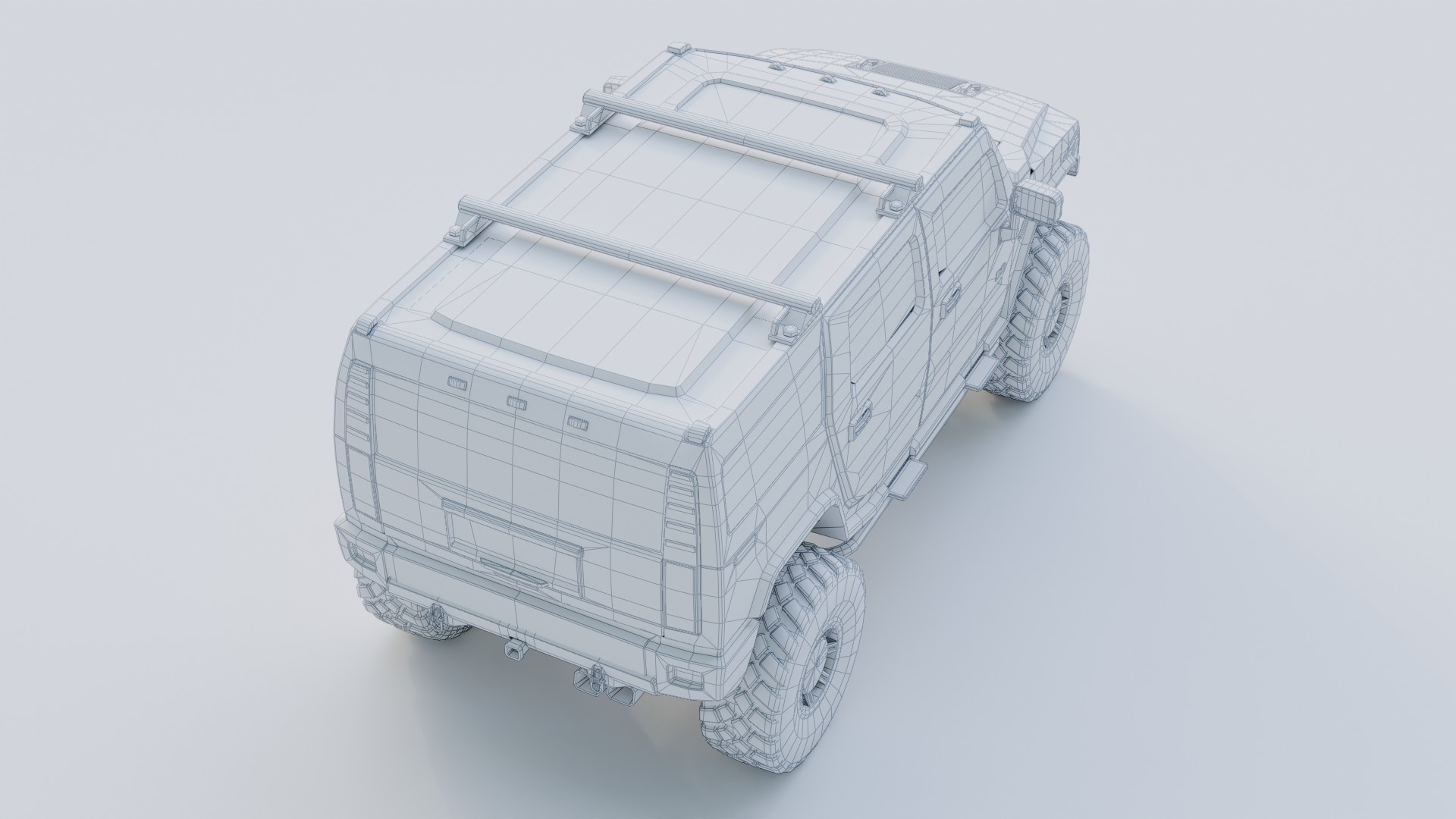 Hummer H2 Low-poly 3D model_4