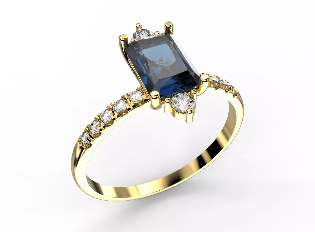 A ring with an octagon 3D print model