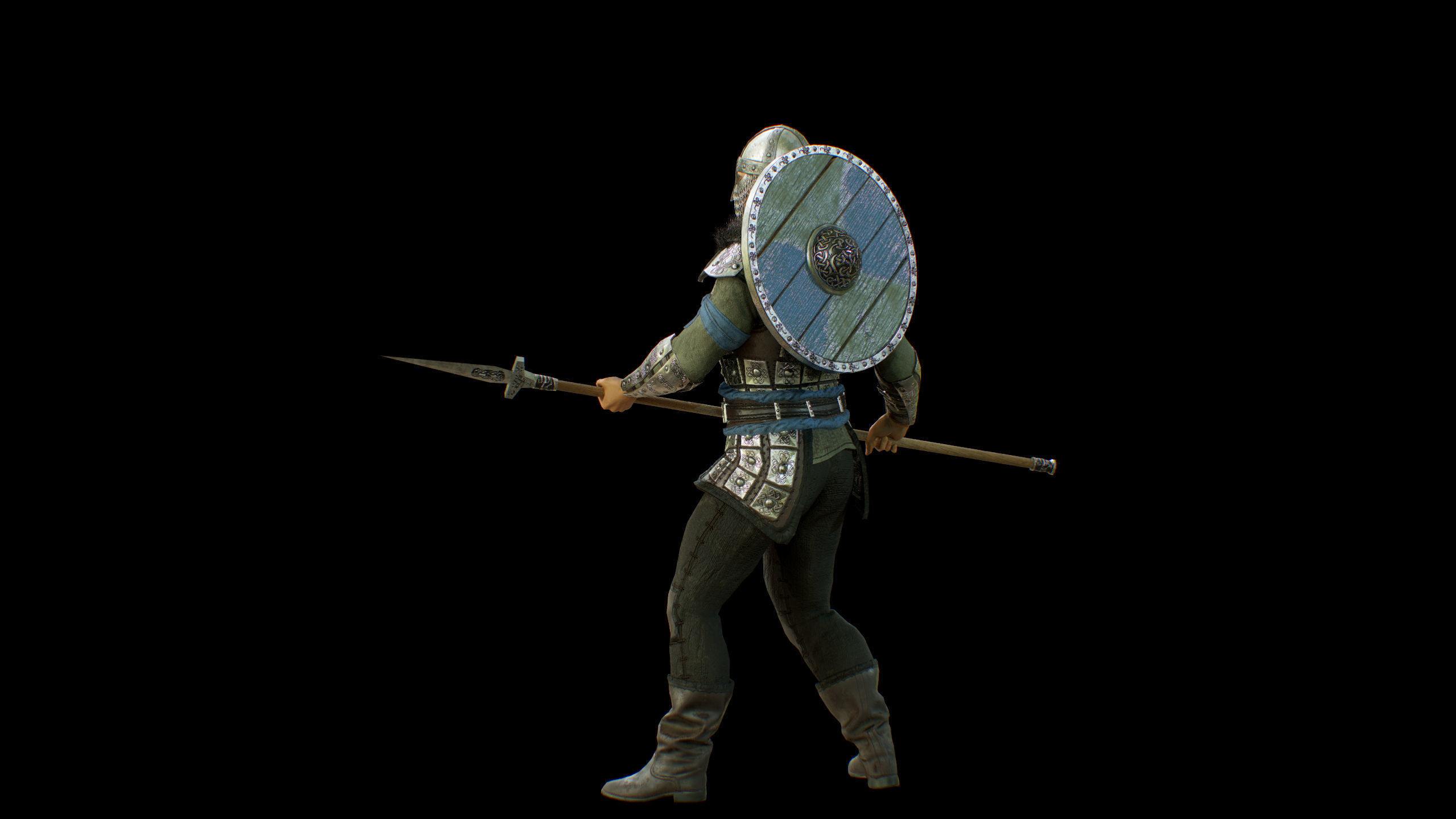 Viking Knight Low-poly 3D model_19