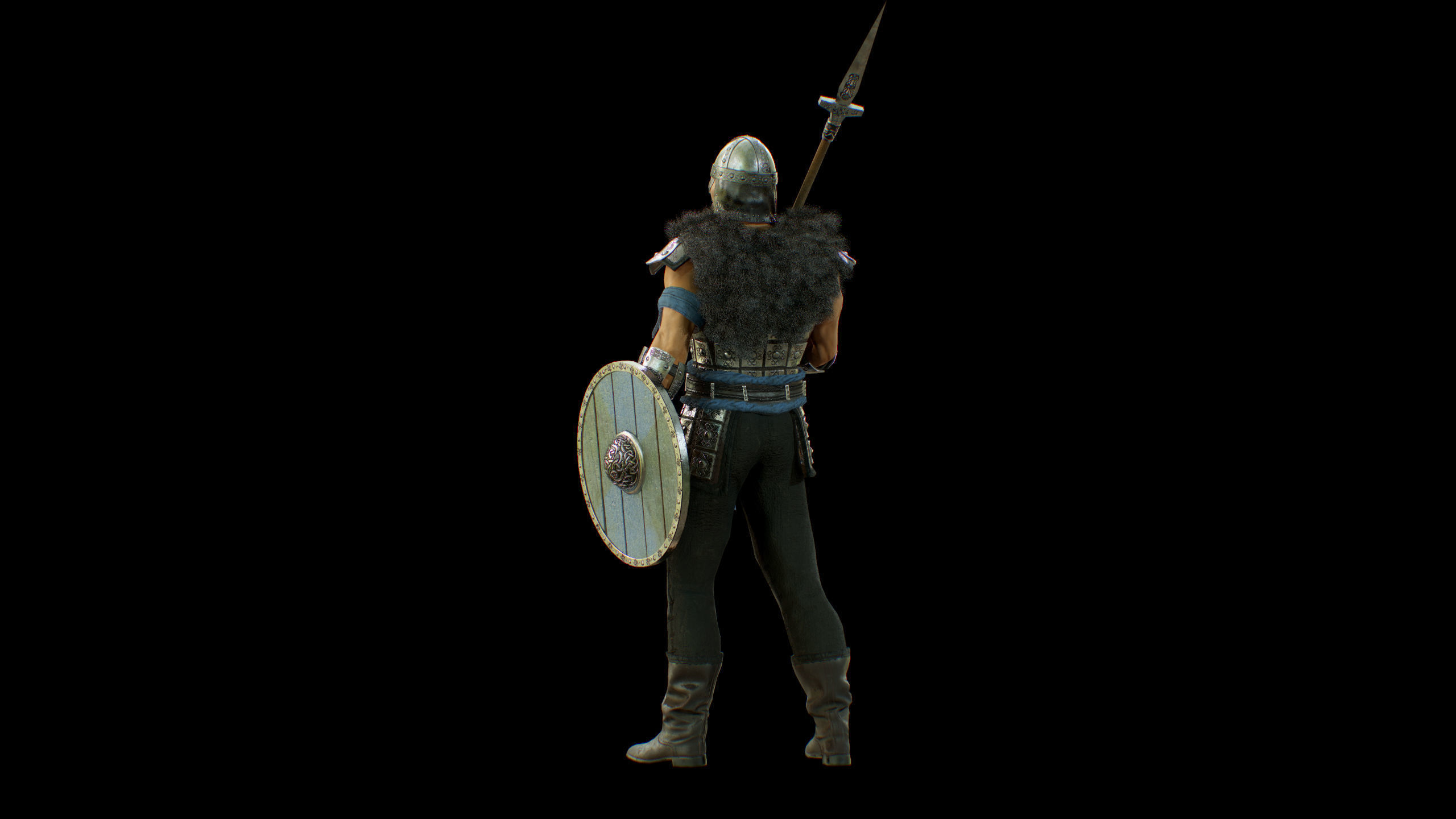 Viking Knight Low-poly 3D model_25