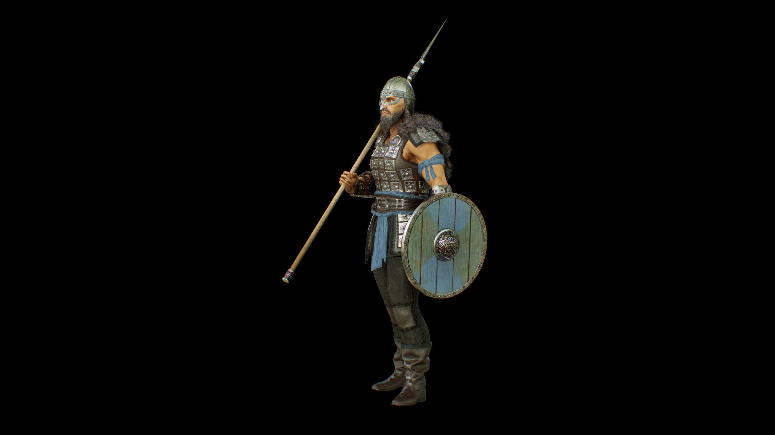 Viking Knight Low-poly 3D model_24