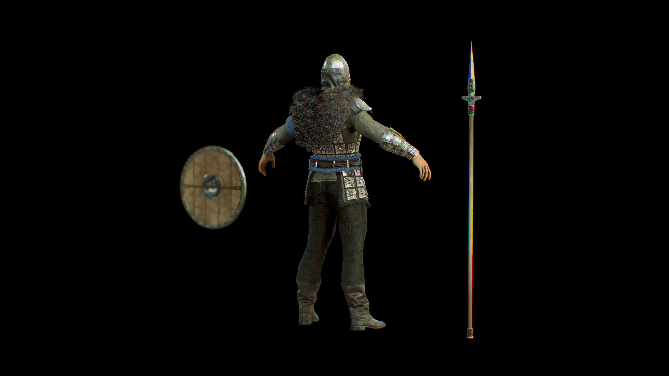 Viking Knight Low-poly 3D model_8