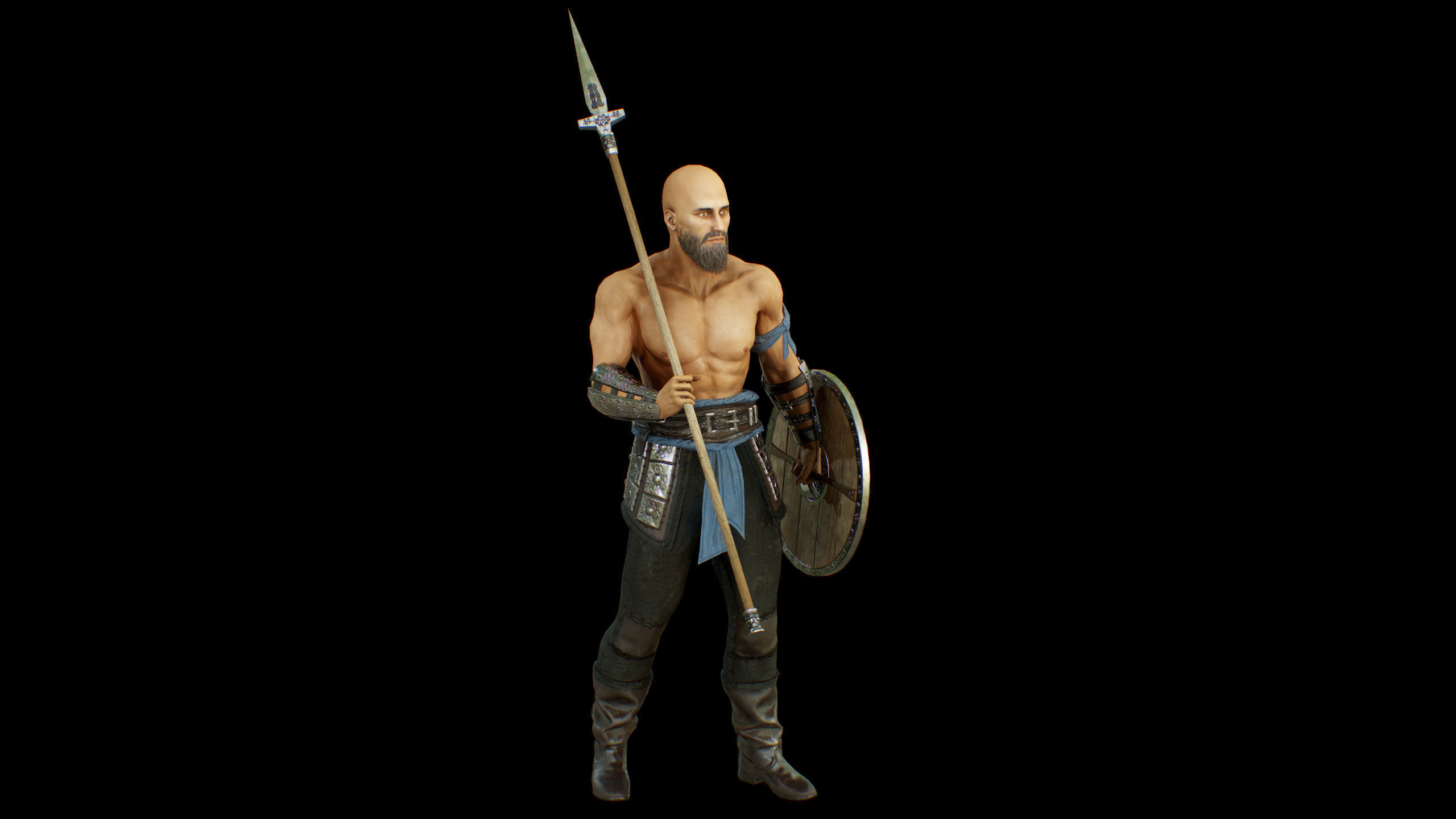 Viking Knight Low-poly 3D model_28