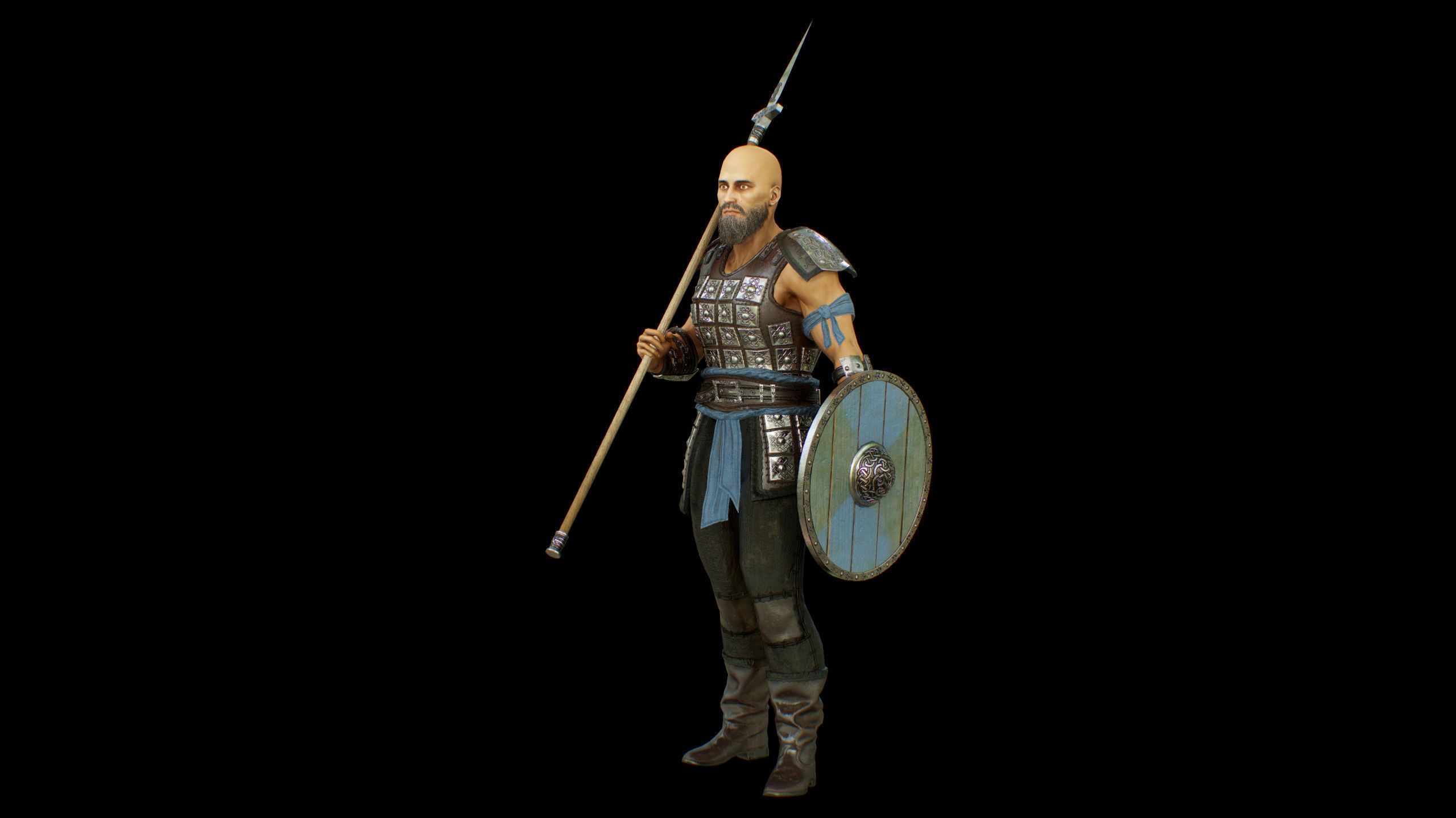 Viking Knight Low-poly 3D model_27