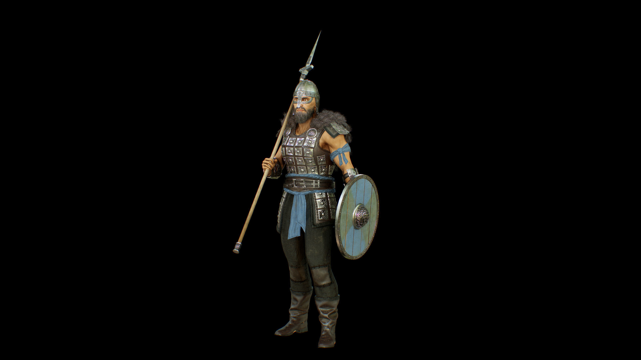 Viking Knight Low-poly 3D model_23