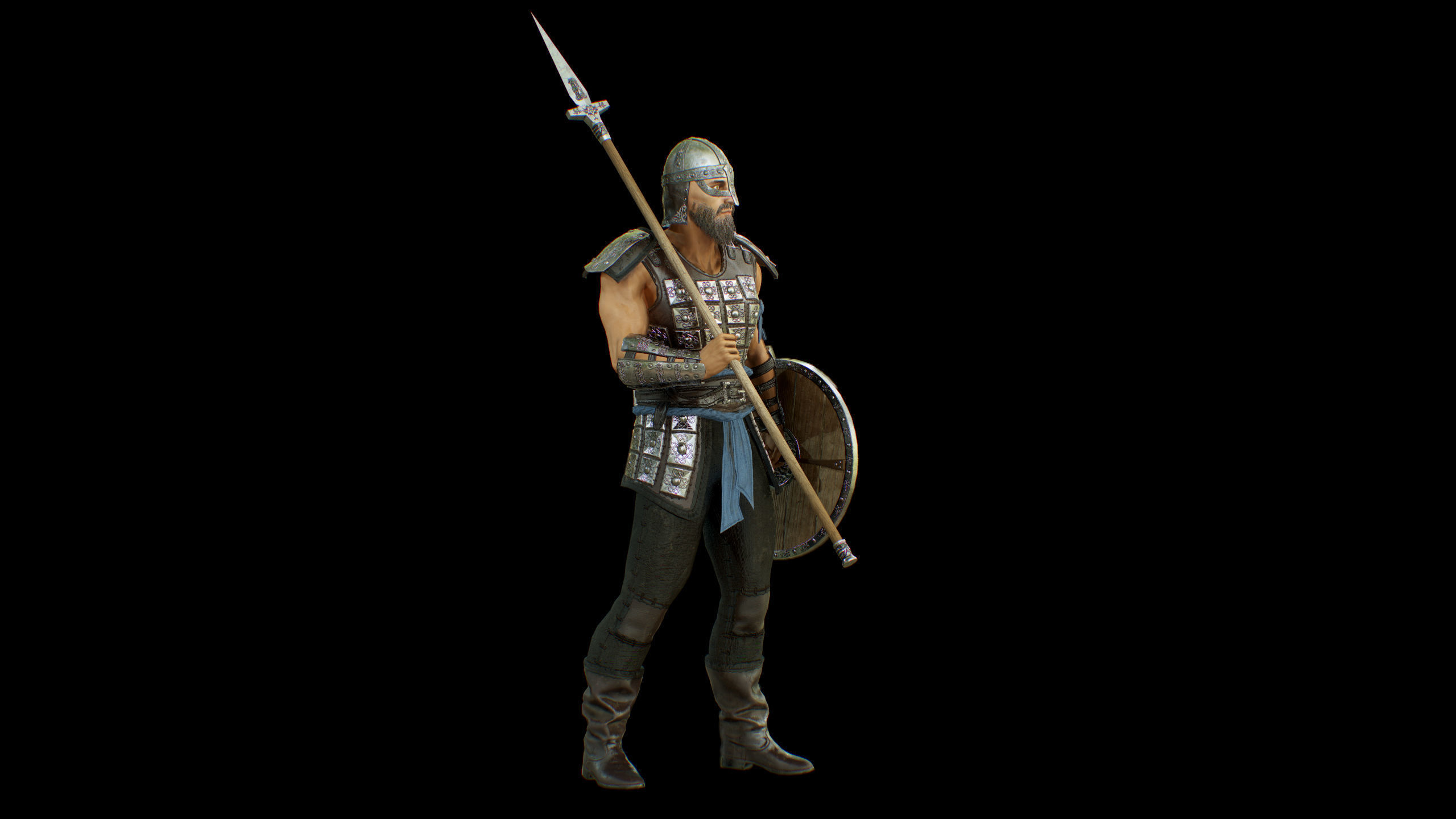 Viking Knight Low-poly 3D model_26