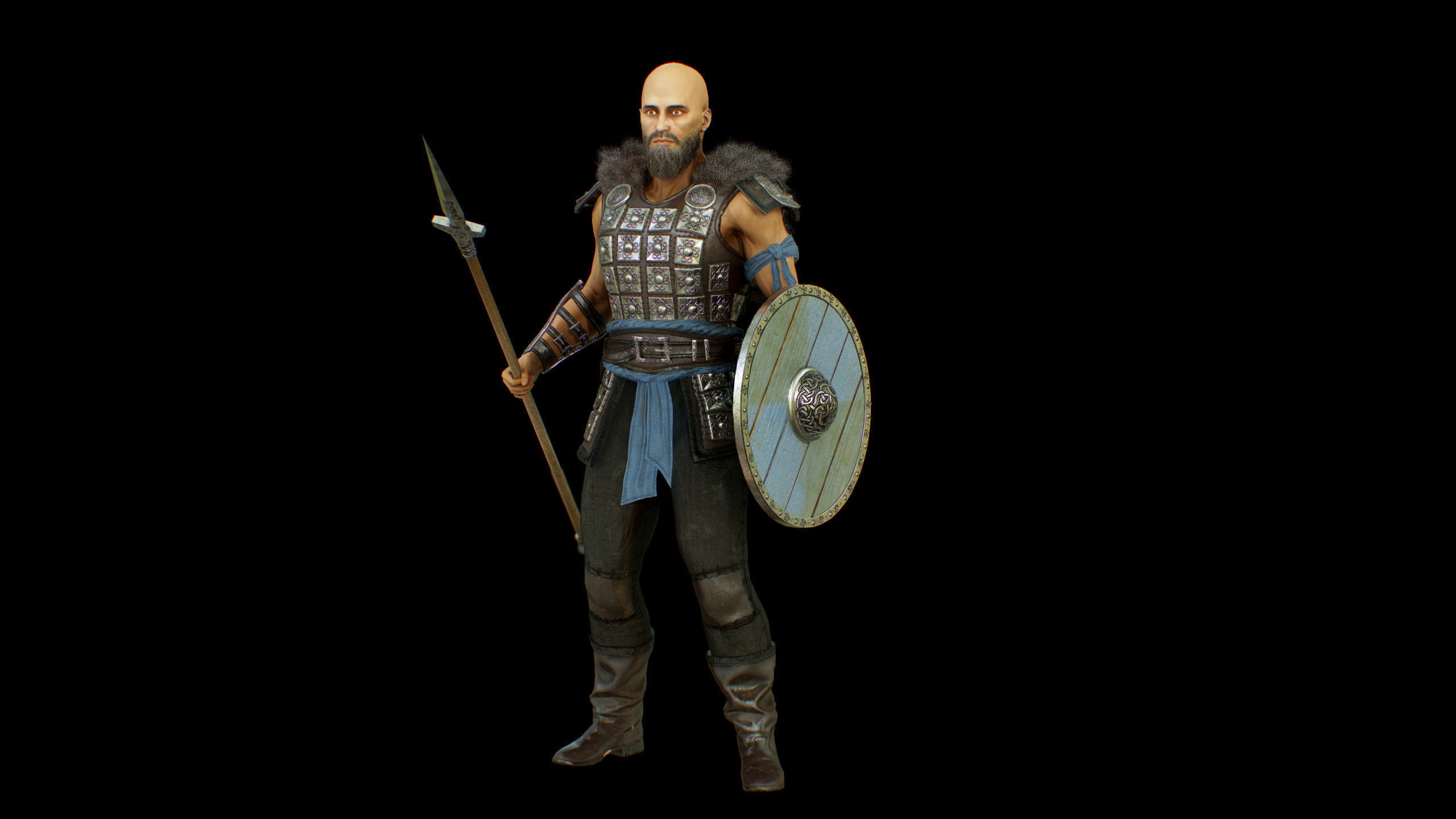 Viking Knight Low-poly 3D model_16