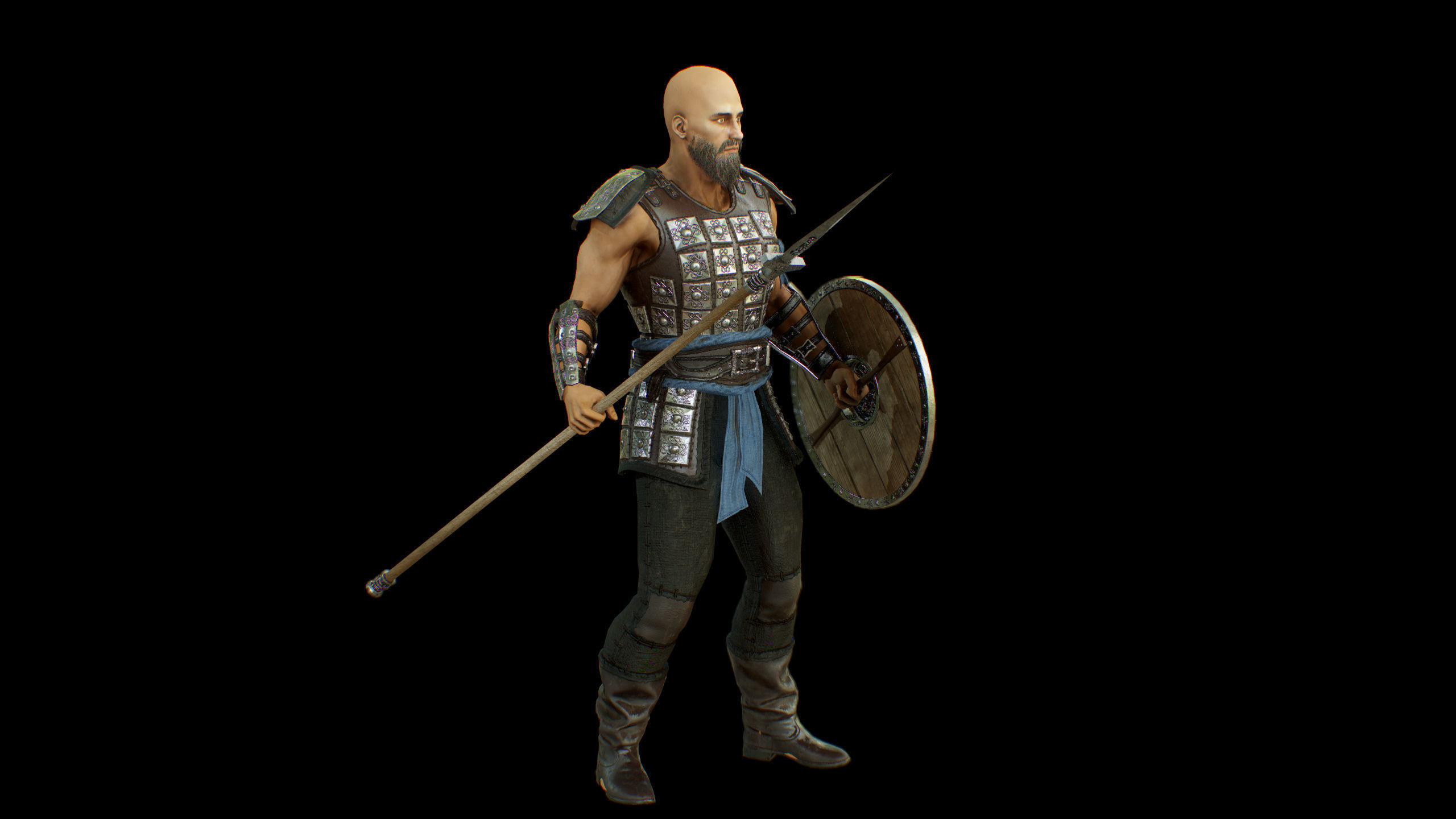 Viking Knight Low-poly 3D model_17