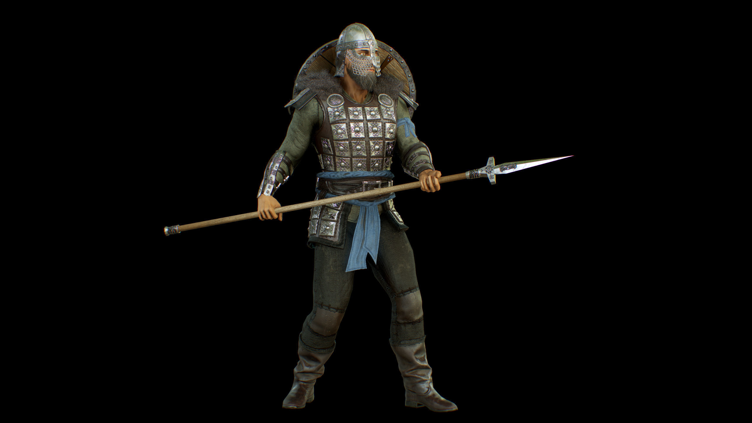 Viking Knight Low-poly 3D model_18