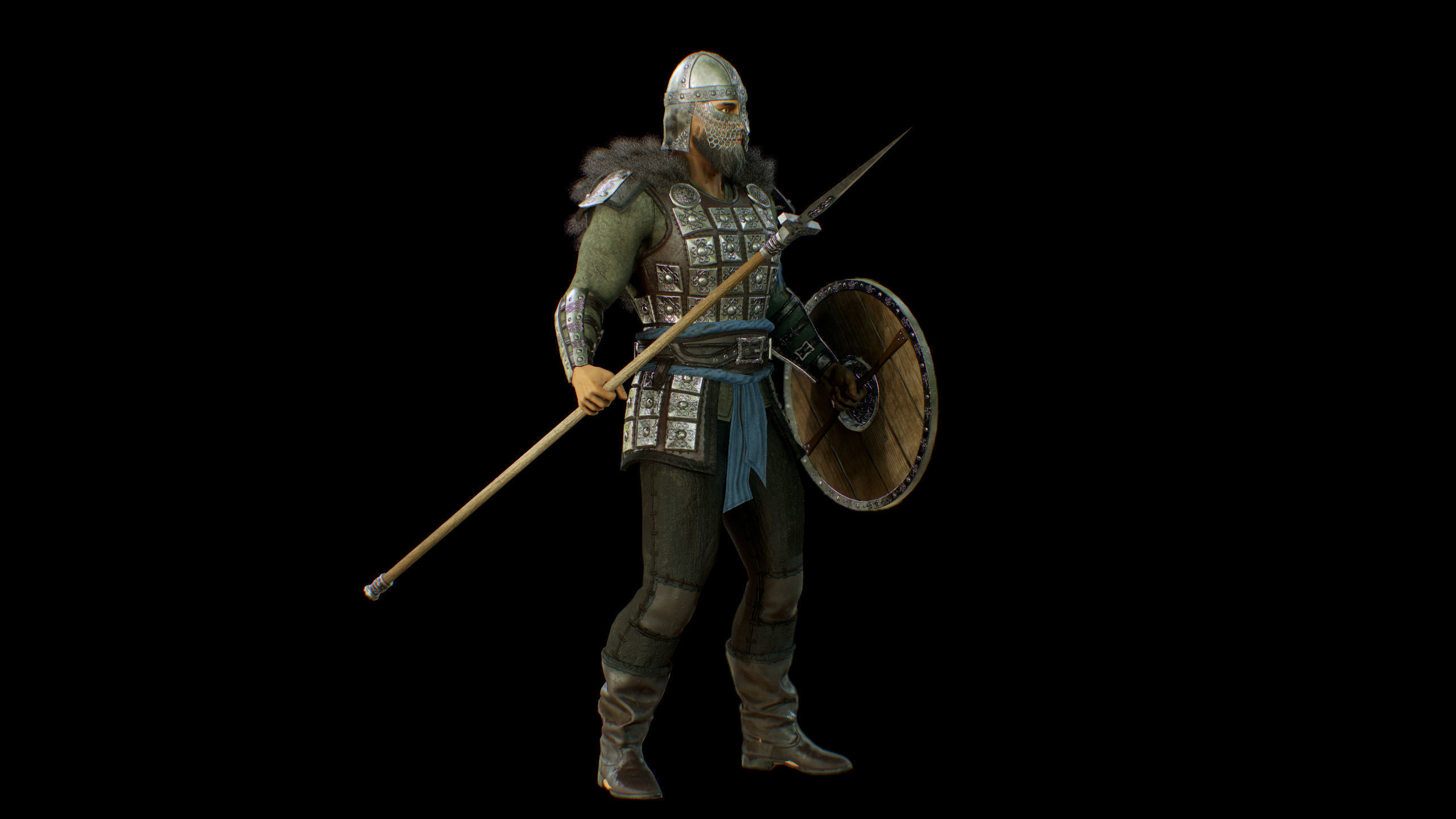 Viking Knight Low-poly 3D model_14
