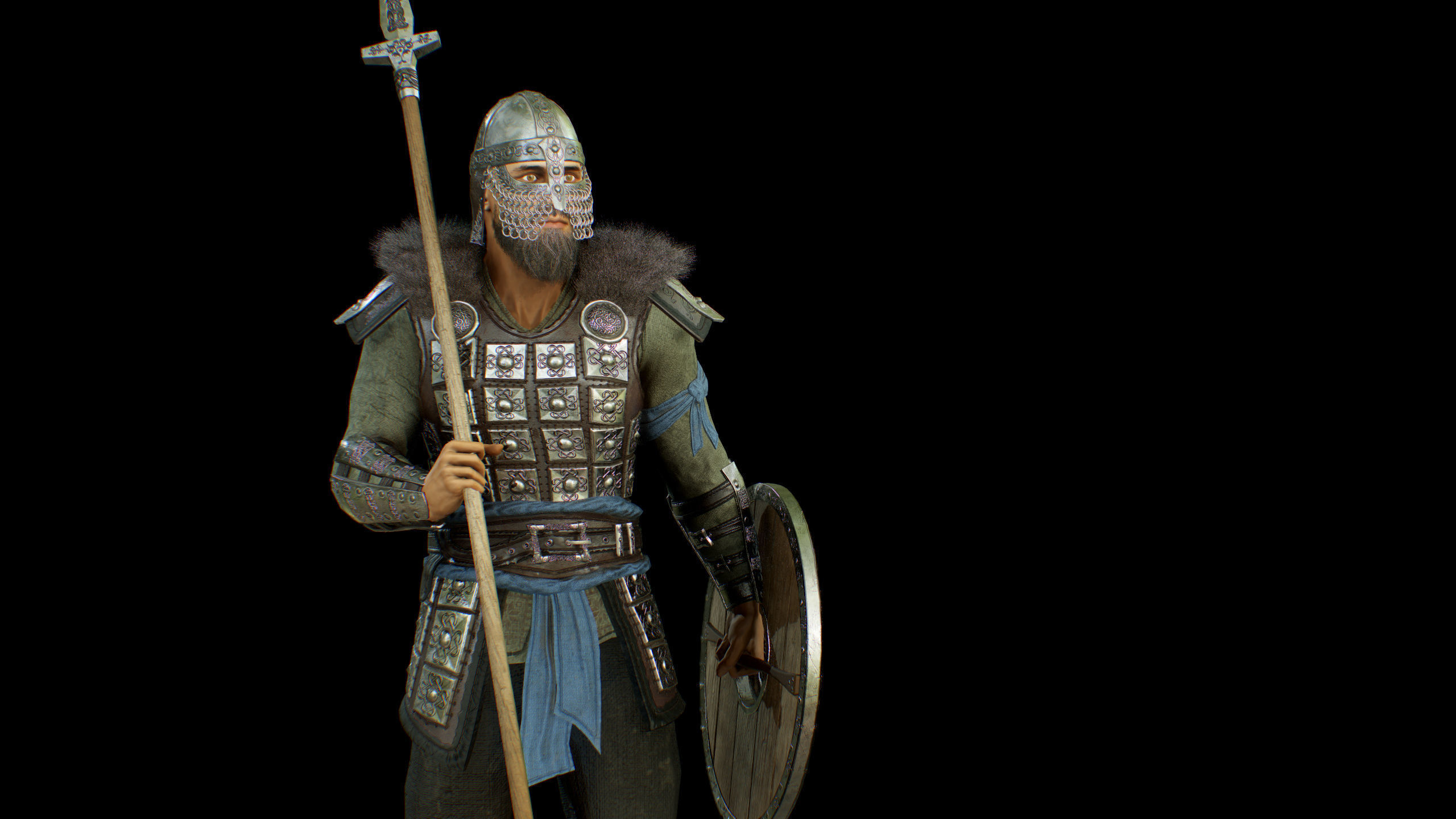 Viking Knight Low-poly 3D model_21