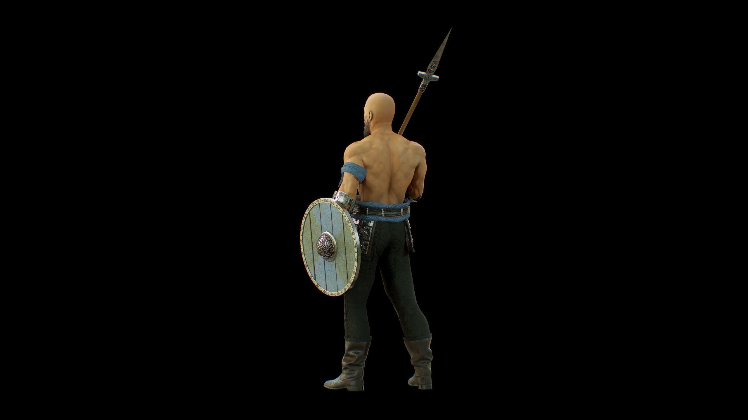 Viking Knight Low-poly 3D model_29