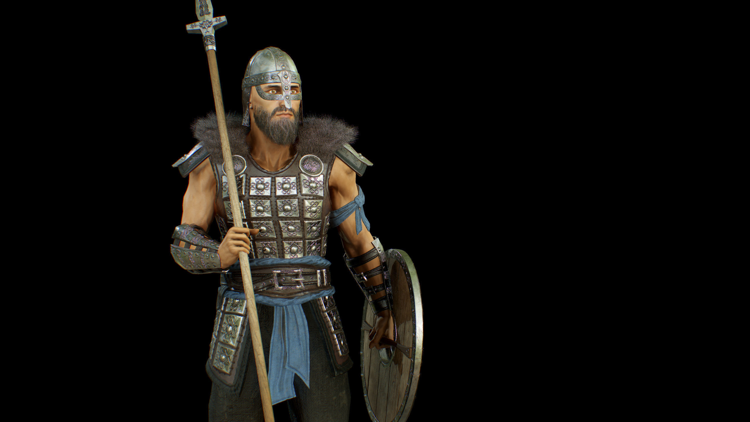 Viking Knight Low-poly 3D model_22