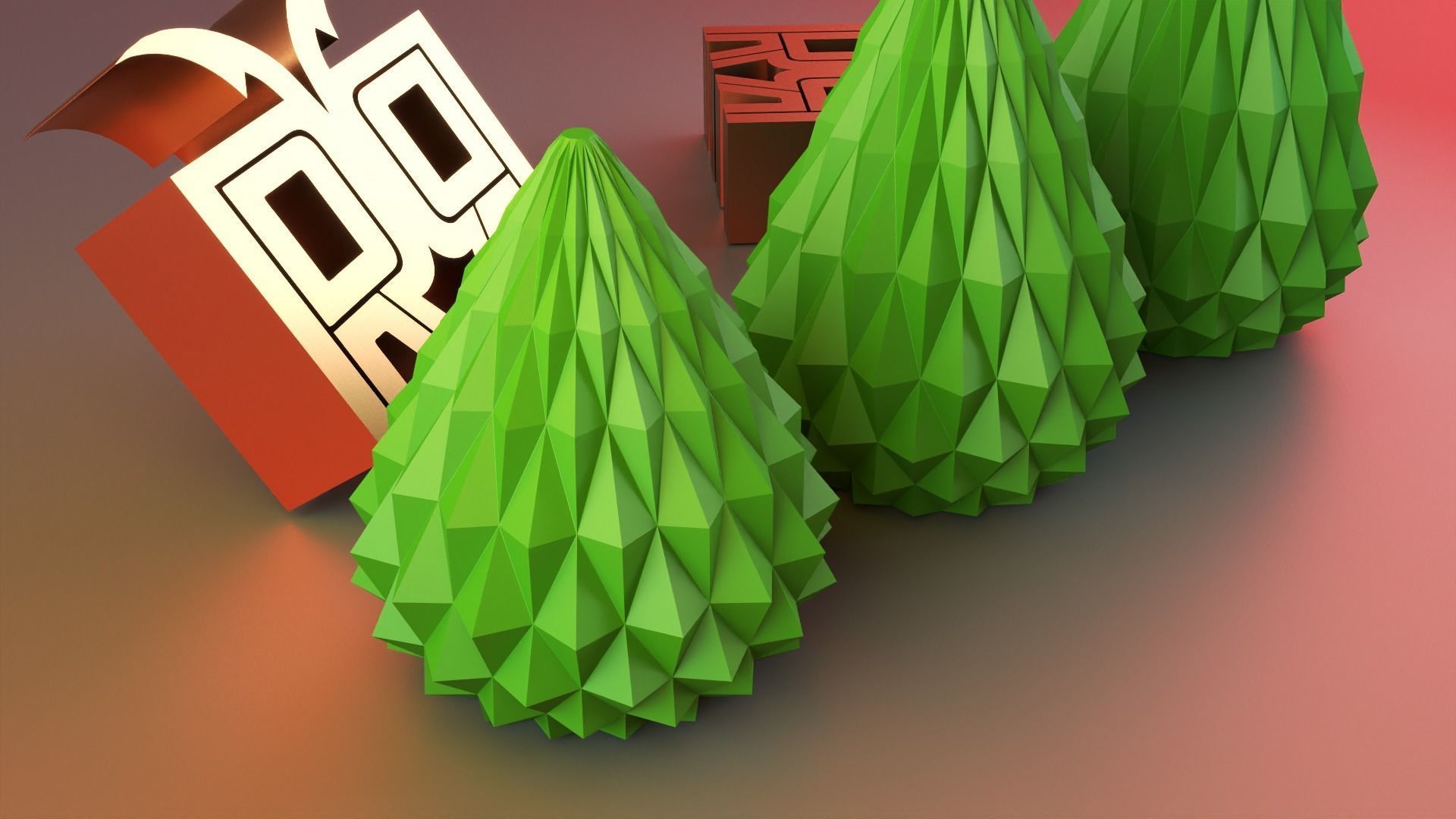 Parametric Christmas Tree set 3D print model_2
