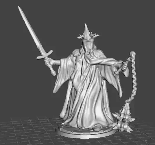 WITCH KING MINIATURE MODEL FOR FANTASY GAMES DND AND RPG 3D print model