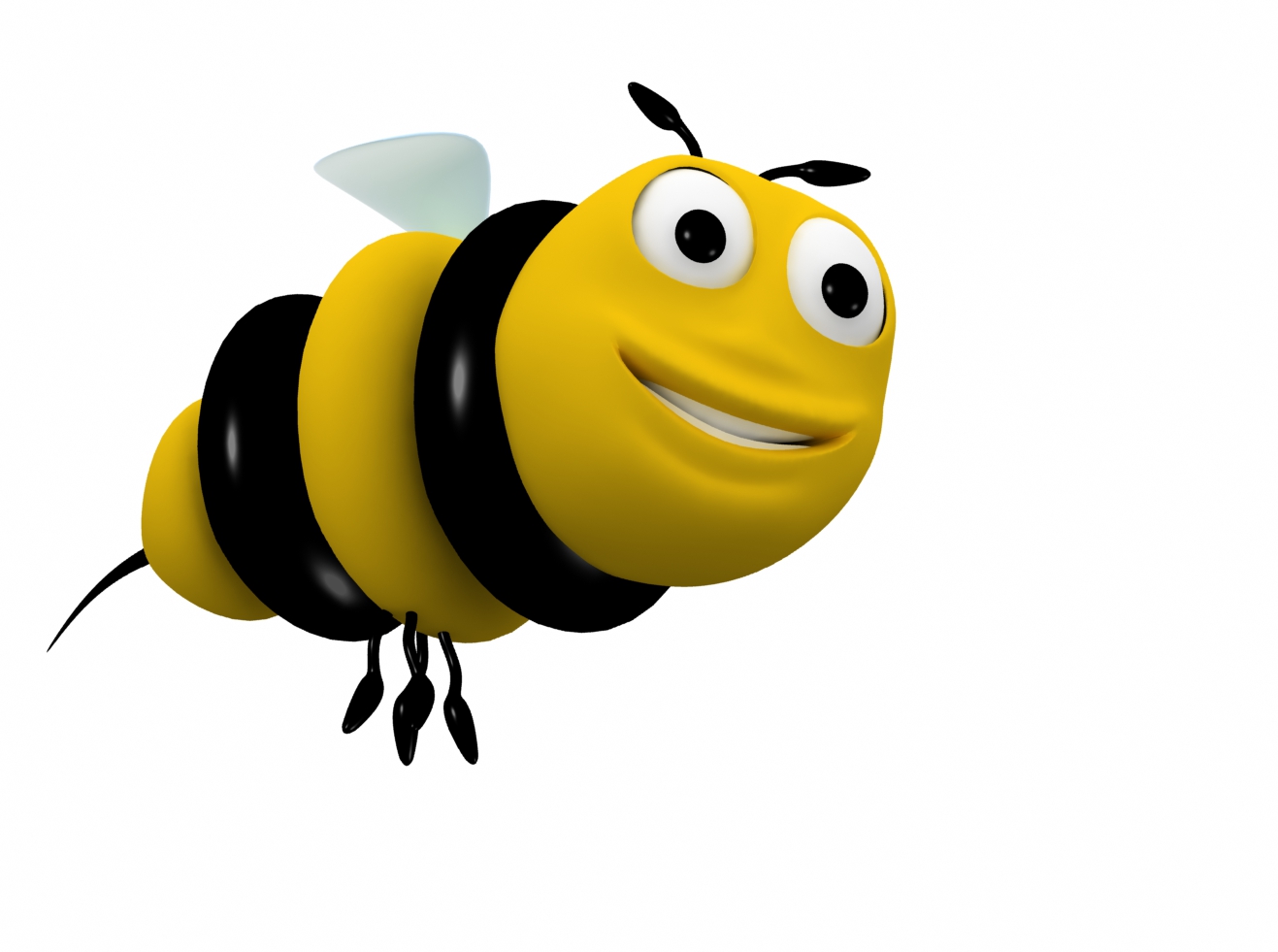 Bee cartoon character 3D model_2