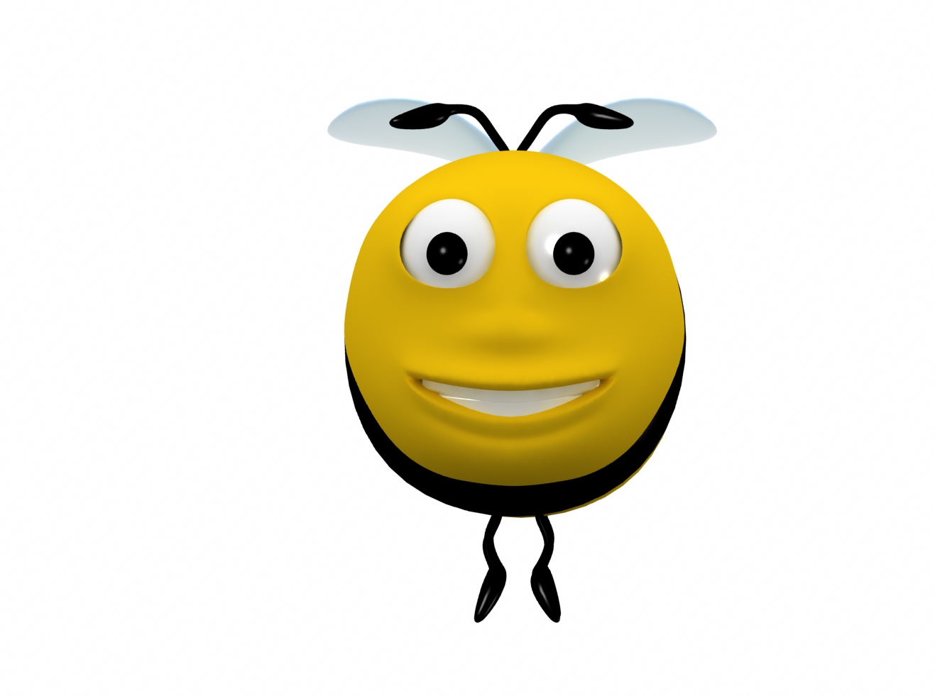 Bee cartoon character 3D model_3