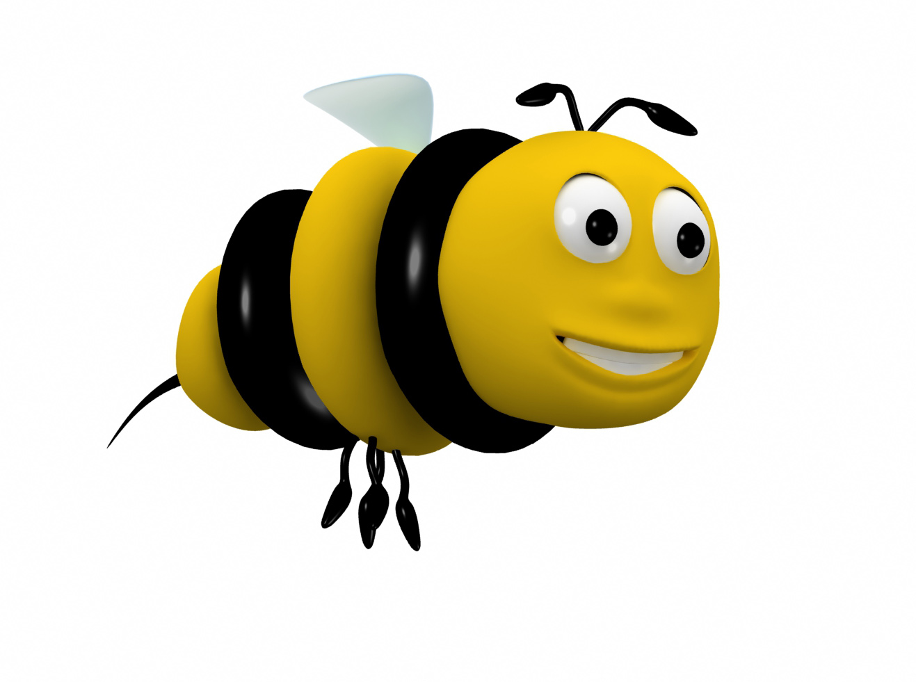 Bee cartoon character 3D model_1