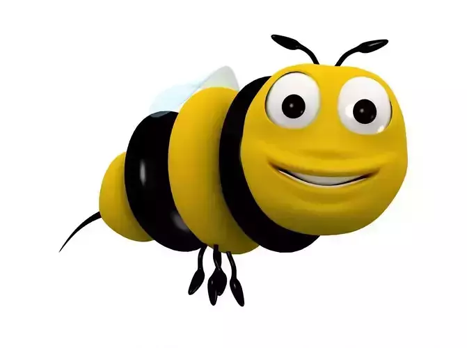 Bee cartoon character 3D model
