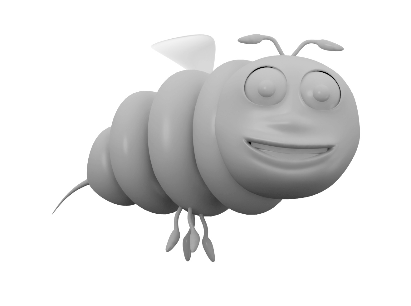 Bee cartoon character 3D model_4