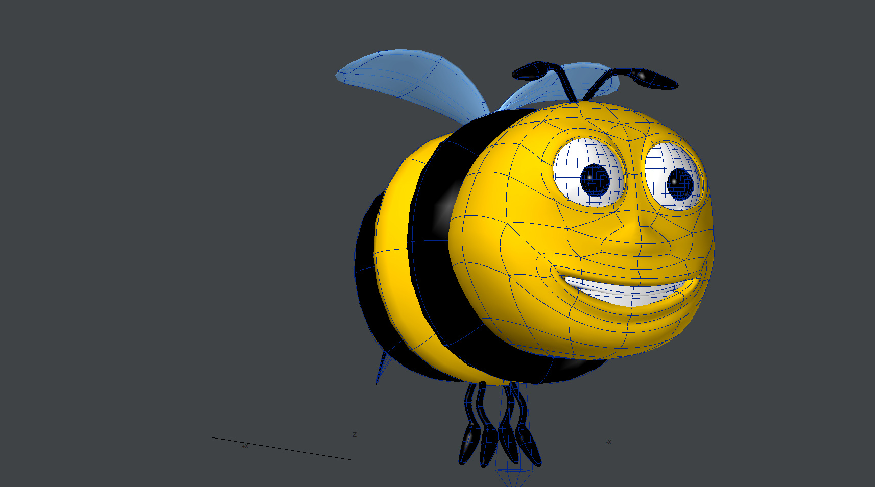 Bee cartoon character 3D model_5