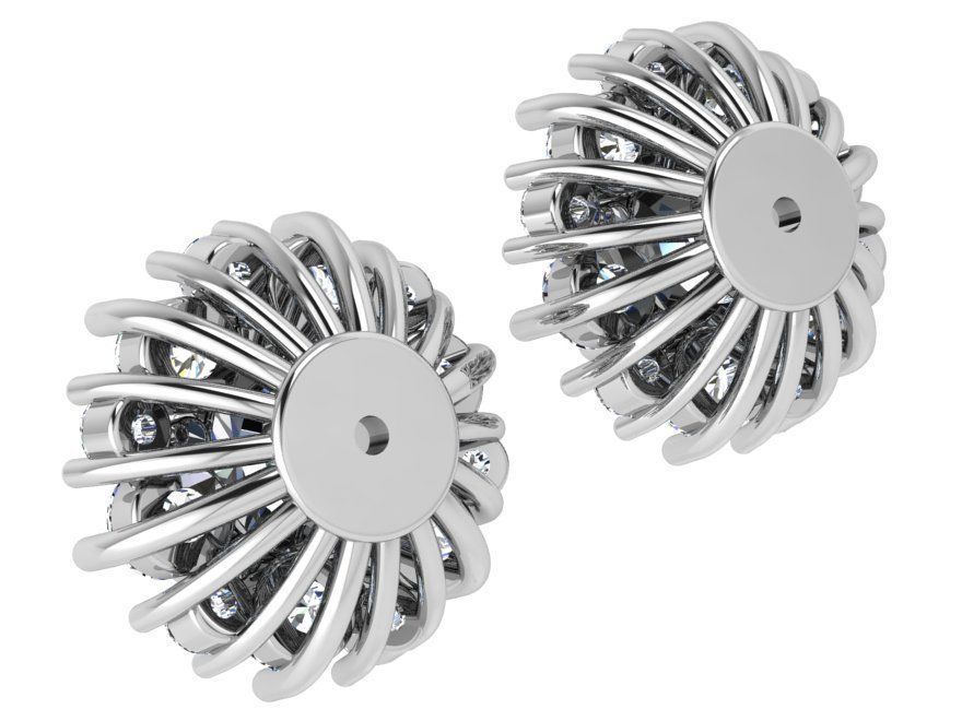 Round Cluster Earring 4538 3D print model_4