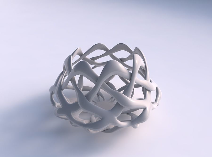 Bowl wide cylindrical with interlacing lattice long top