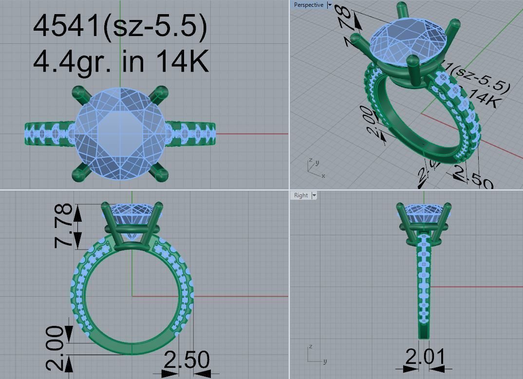 Round Basket Setting Ring 4541 3D print model_5