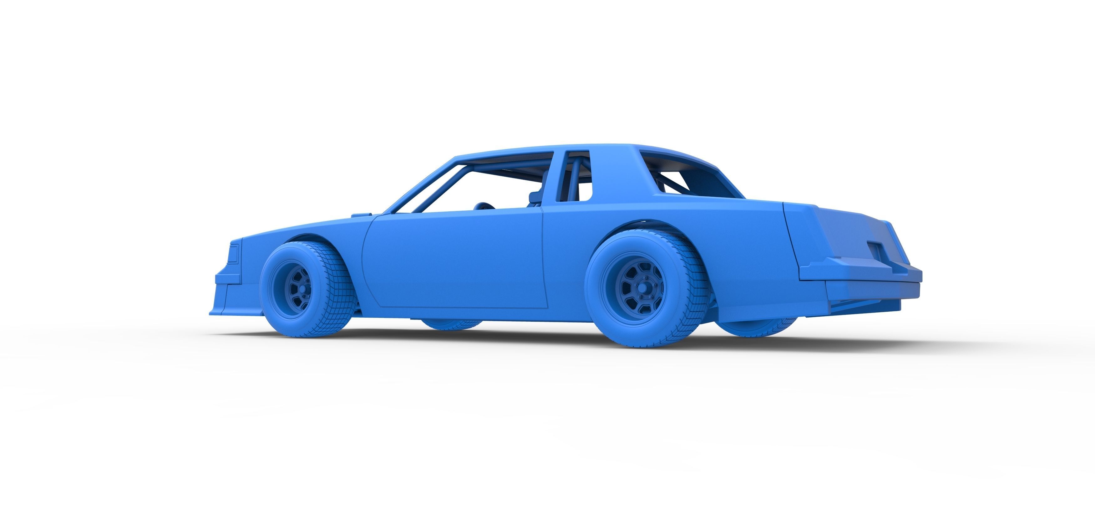 Vintage dirt late model race car Scale 1 to 25 3D print model_30