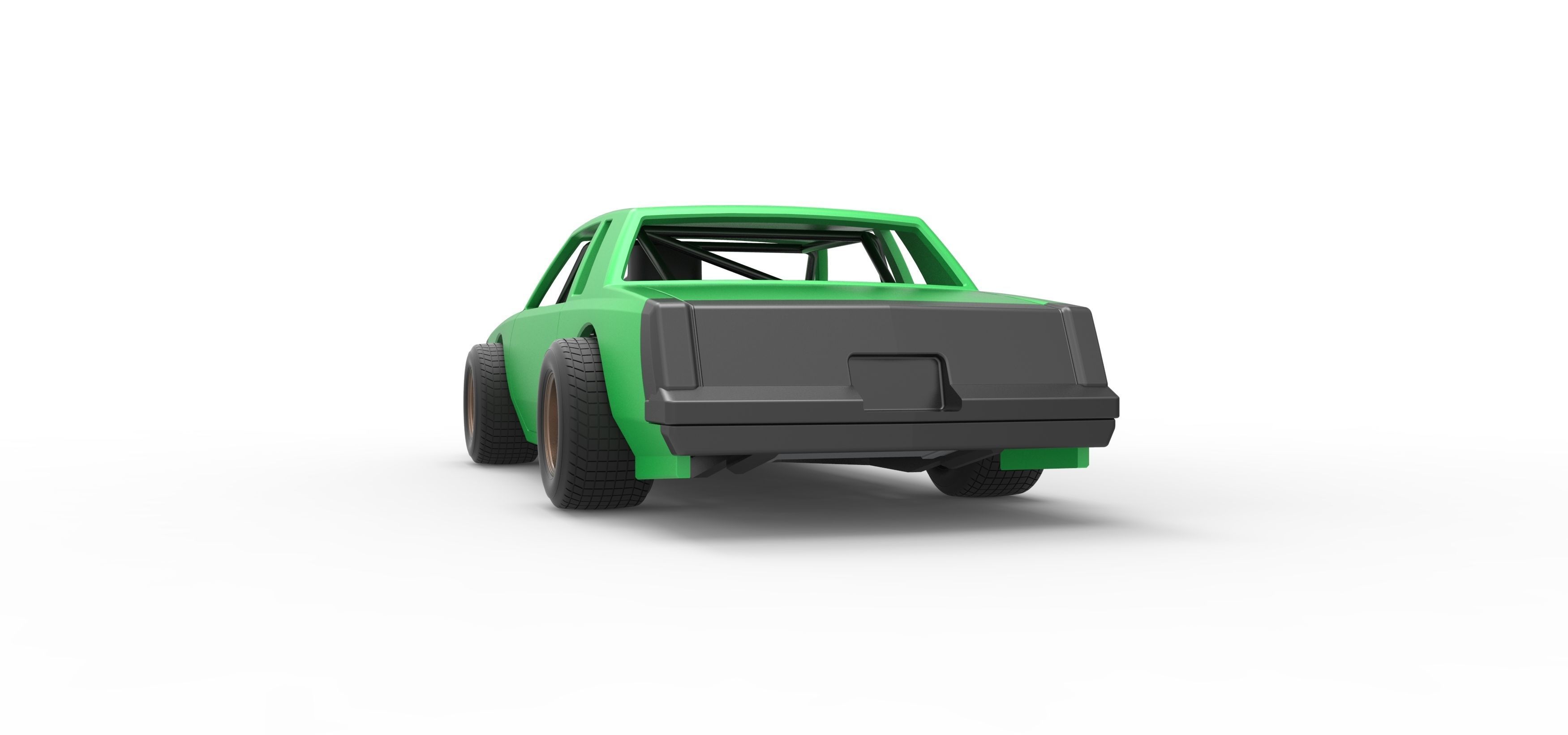 Vintage dirt late model race car Scale 1 to 25 3D print model_15