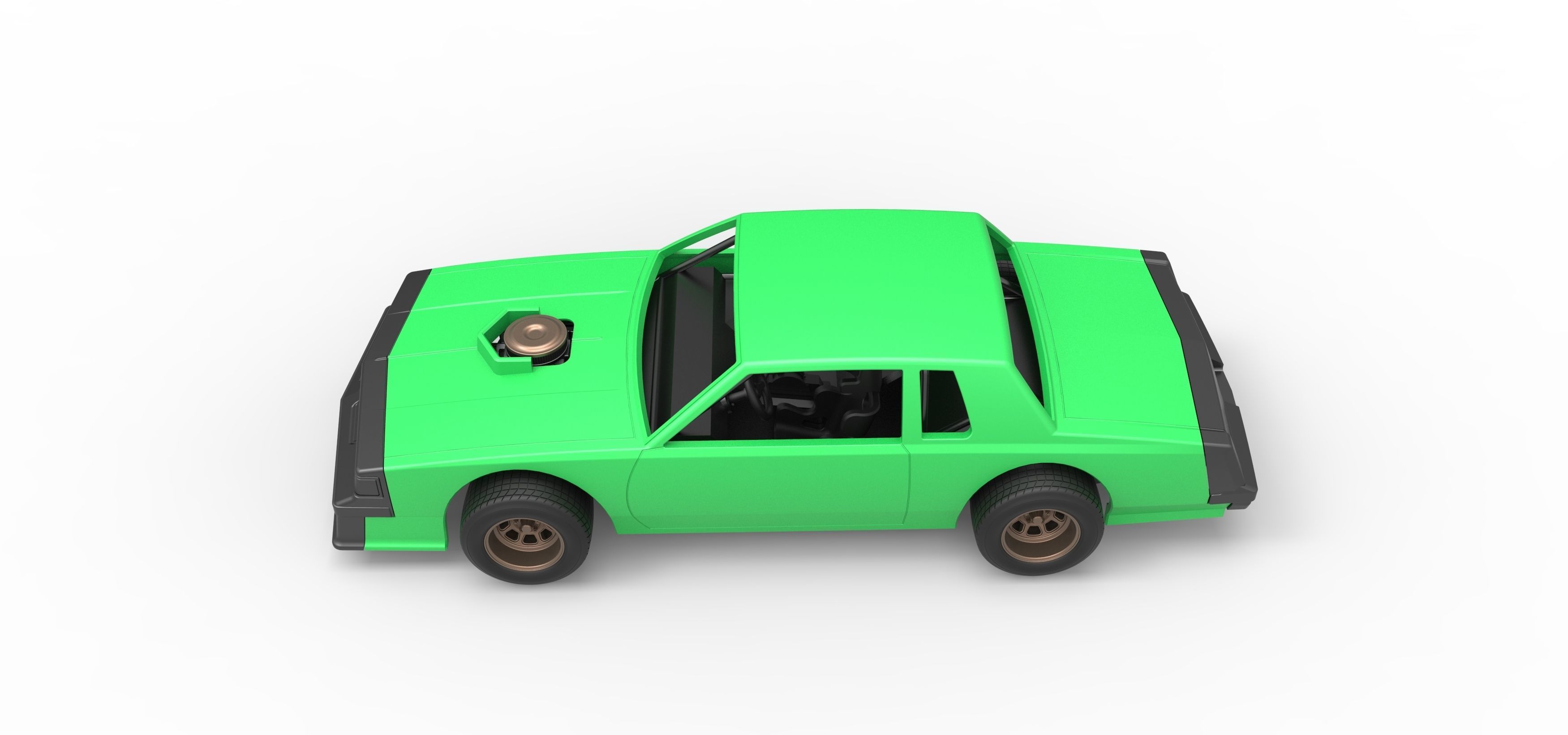 Vintage dirt late model race car Scale 1 to 25 3D print model_10