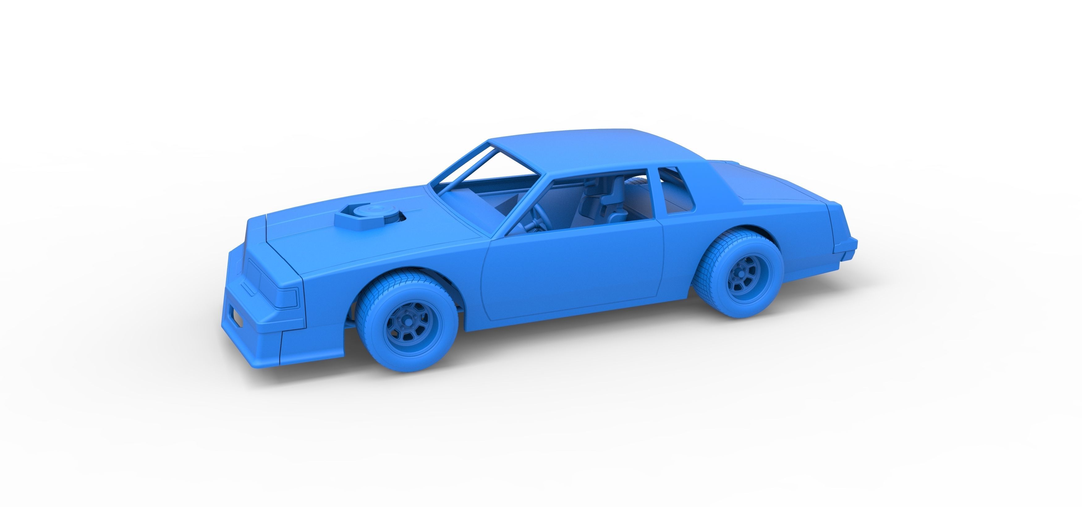 Vintage dirt late model race car Scale 1 to 25 3D print model_18