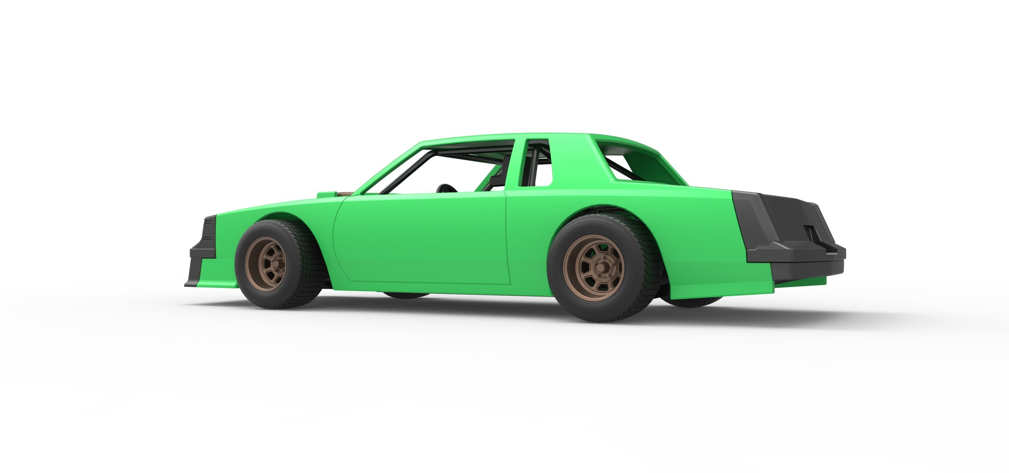Vintage dirt late model race car Scale 1 to 25 3D print model_13
