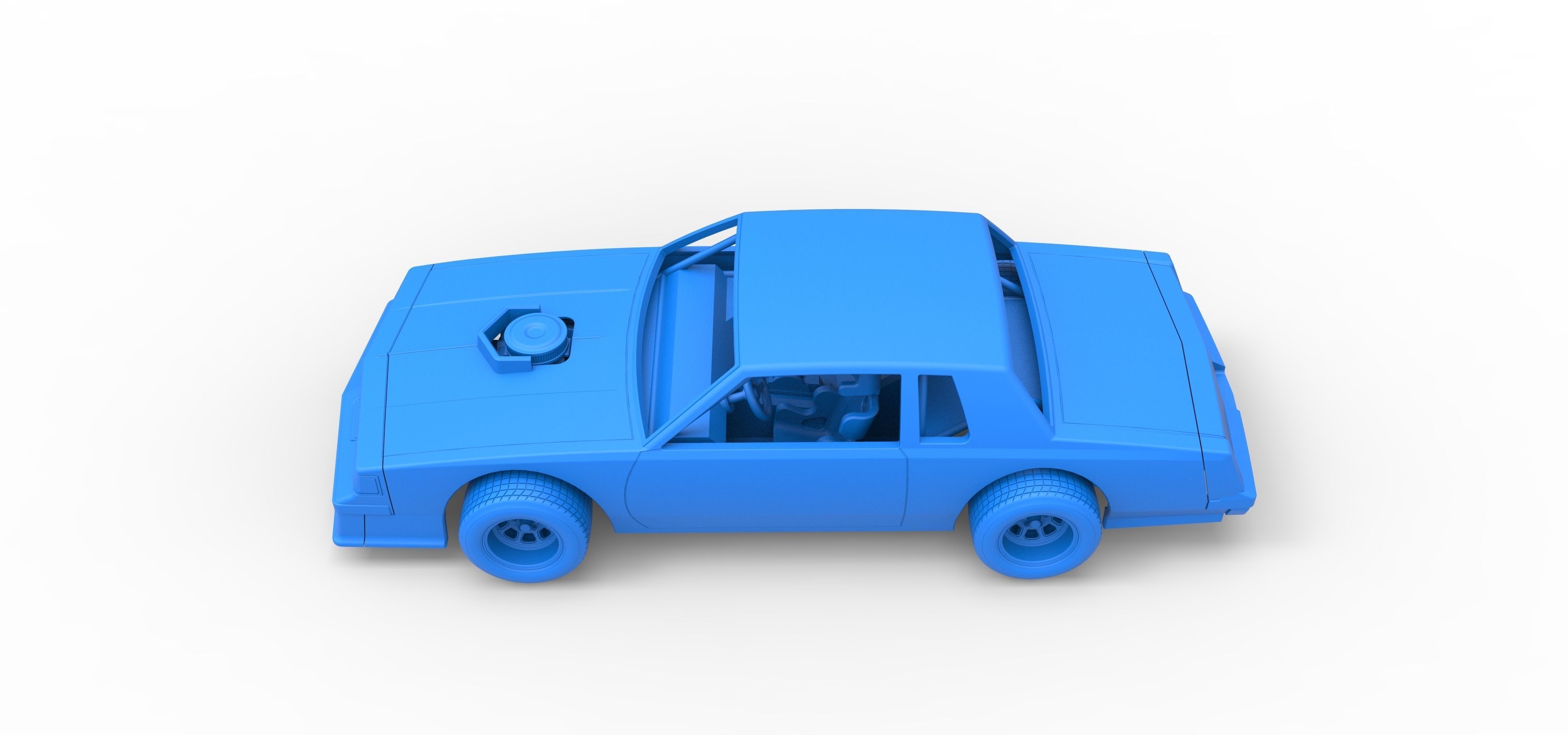 Vintage dirt late model race car Scale 1 to 25 3D print model_27