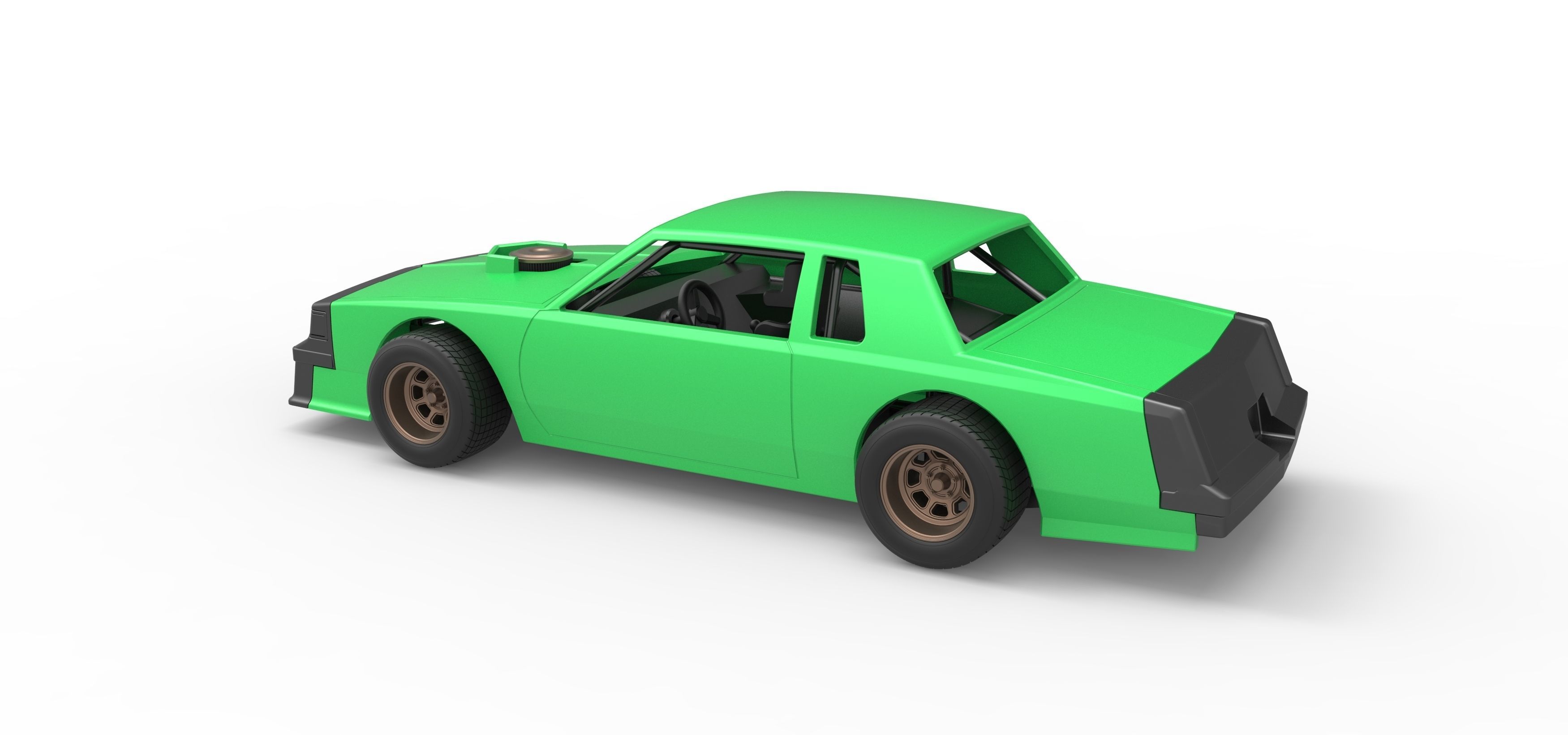 Vintage dirt late model race car Scale 1 to 25 3D print model_12