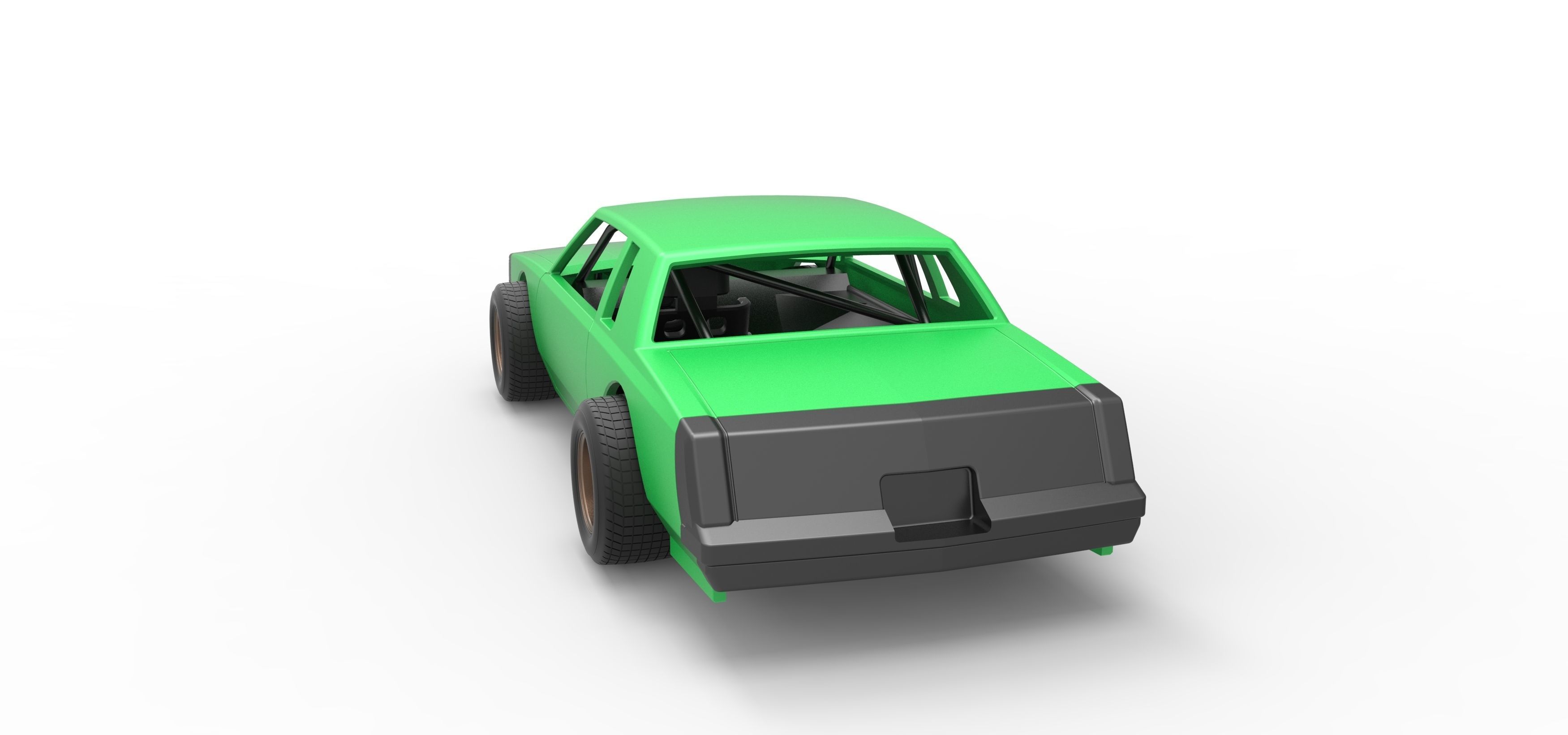 Vintage dirt late model race car Scale 1 to 25 3D print model_14