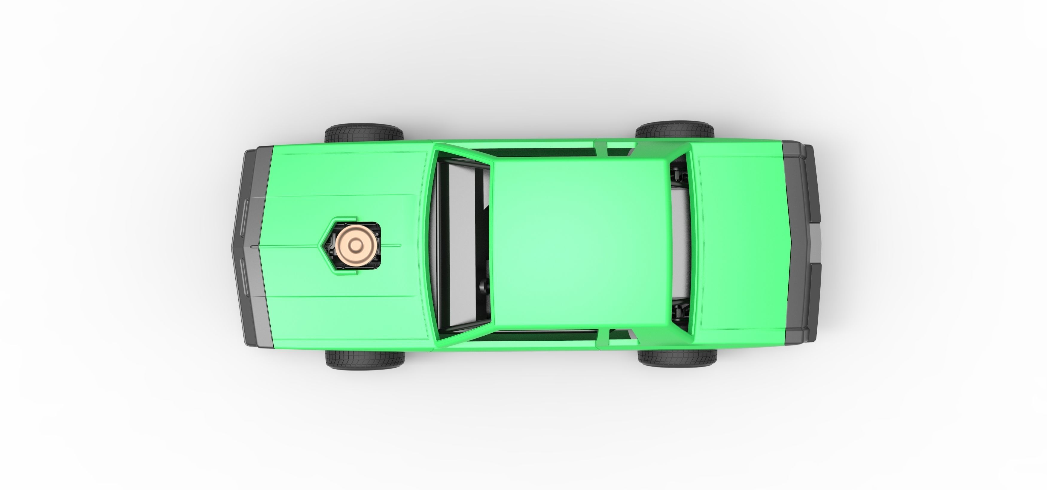 Vintage dirt late model race car Scale 1 to 25 3D print model_11