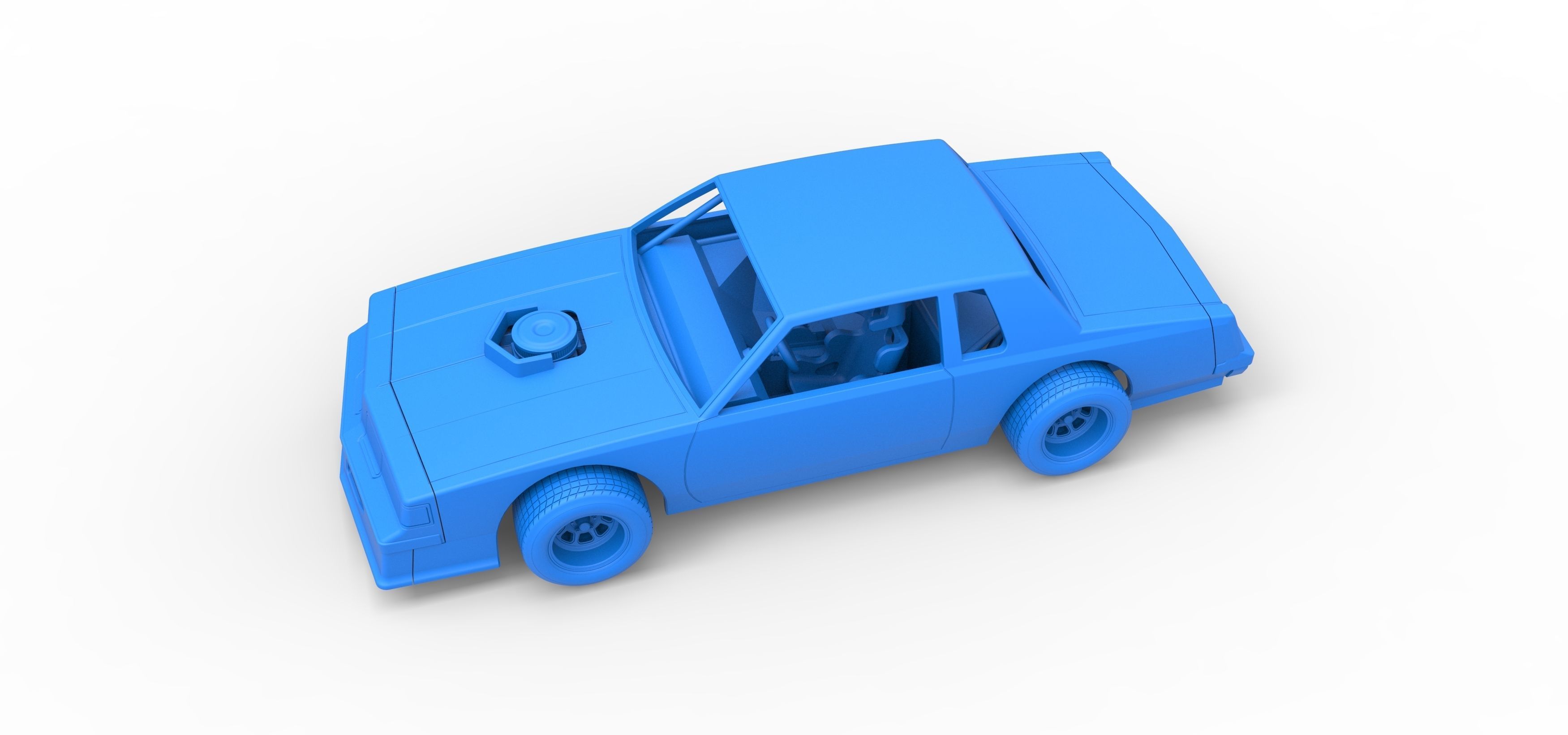 Vintage dirt late model race car Scale 1 to 25 3D print model_21